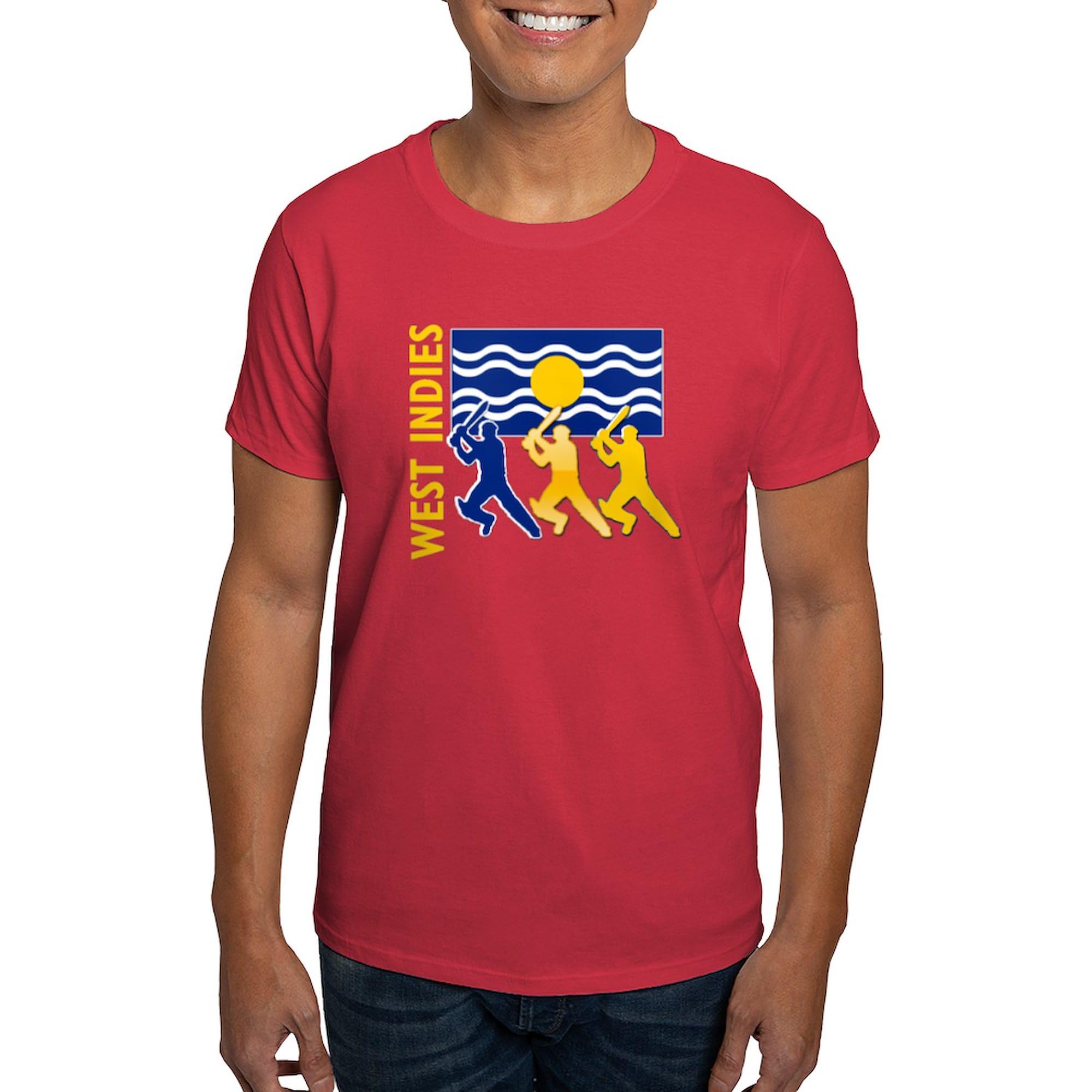 West Indies Cricket Dark T-Shirt for Men - 100% Cotton Classic Graphic Tee | Comfortable Casual Wear for Cricket Fans, Sports Events & Everyday Outfits