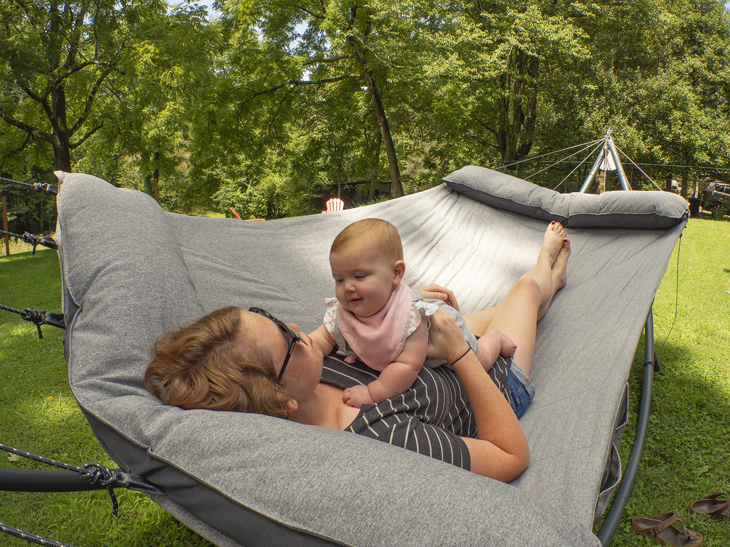 ENO SoloPod XL Hammock Stand - Portable Outdoor Hammock Stand for Camping, Beach, Backyard & Travel - Heavy Duty Steel Frame - Charcoal Grey - Perfect for Relaxing in Nature, Backyard Lounging & Outdoor Adventures