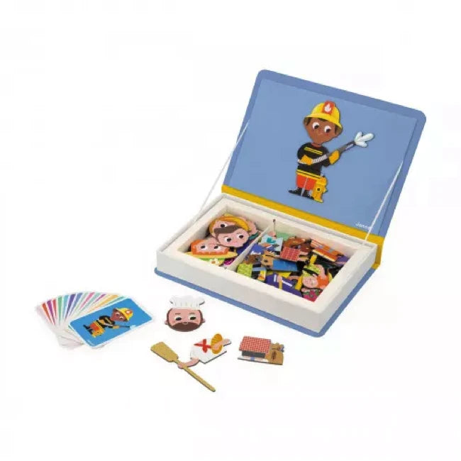Janod Magnetibook Jobs - Educational Magnetic Toy for Kids Learning Professions | Perfect for Preschool & Classroom Activities
