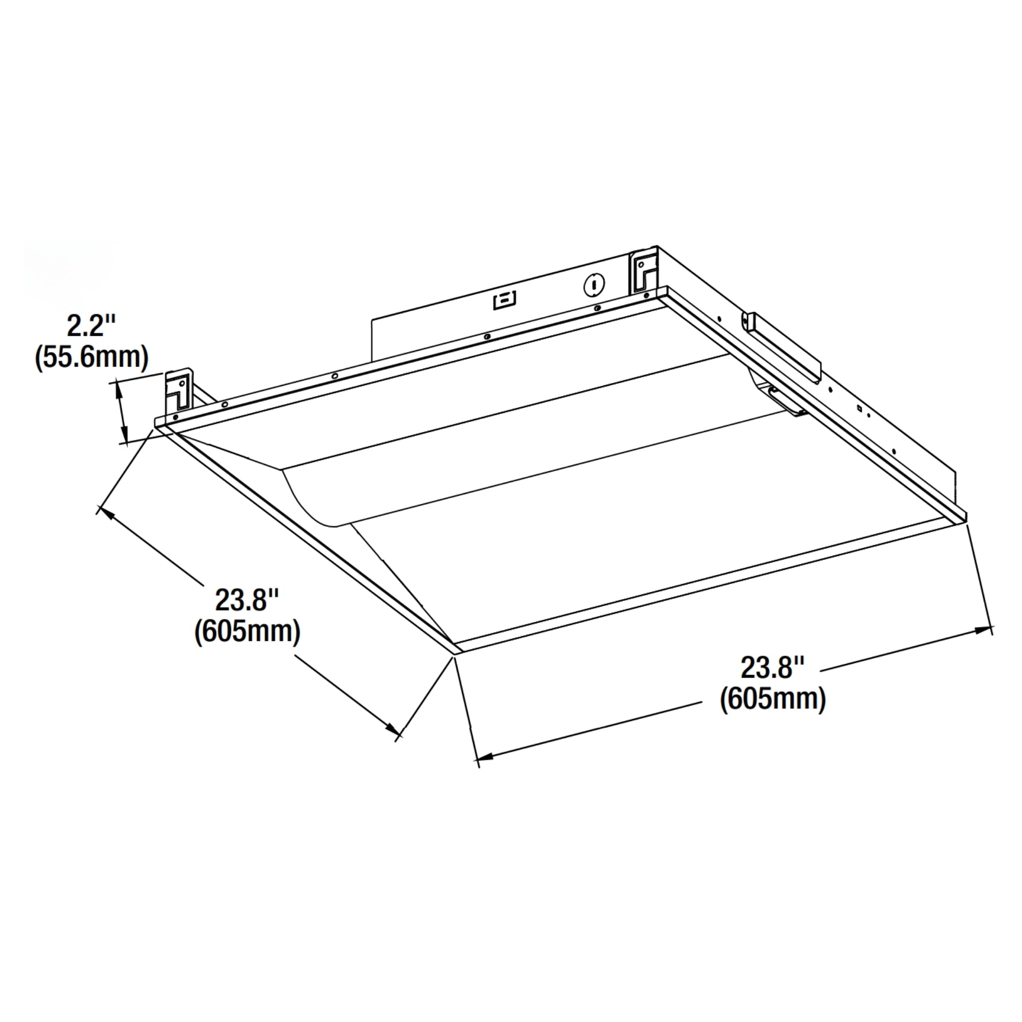 2x2 LED Troffer Light - 4000 Lumens, 32W, 35K/40K/50K CCT, 120-347V with Battery Backup - Perfect for Office, Warehouse, and Commercial Lighting
