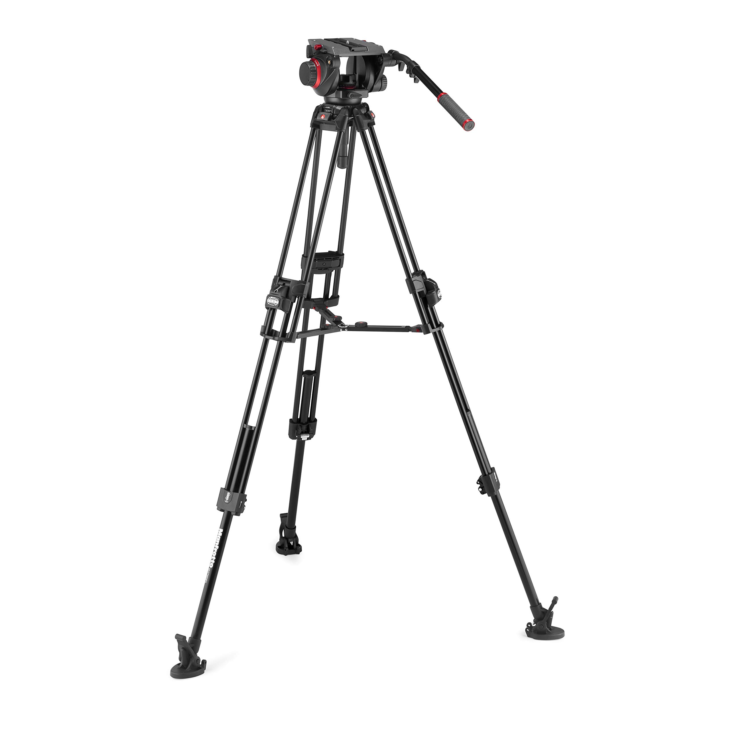 **Manfrotto 509 Fluid Video Head with Aluminum 645 Fast Twin Video Tripod – Professional Tripod Kit for DSLR, Digital Cameras & Camcorders – Heavy-Duty 13kg Payload – Perfect for Videography, Live Streaming & Studio Shoots**