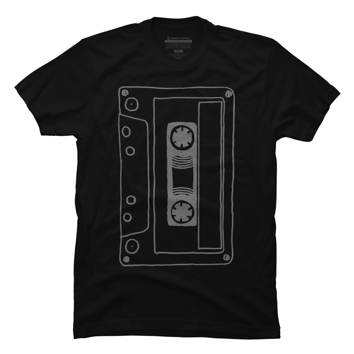 Robotface Big Cassette Tape Graphic T-Shirt for Men | Unique Vintage-Inspired Design by Design By Humans | Perfect for Music Lovers, Retro Parties & Casual Wear