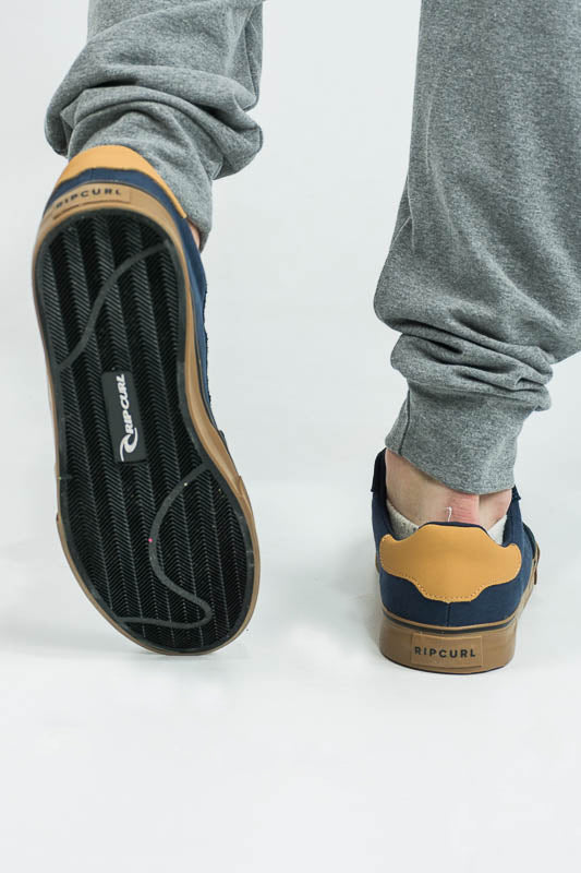 Rip Curl H New Praga Navy Brown Sneakers - Men's Casual Skate Shoes for Surfing, Skateboarding & Everyday Wear