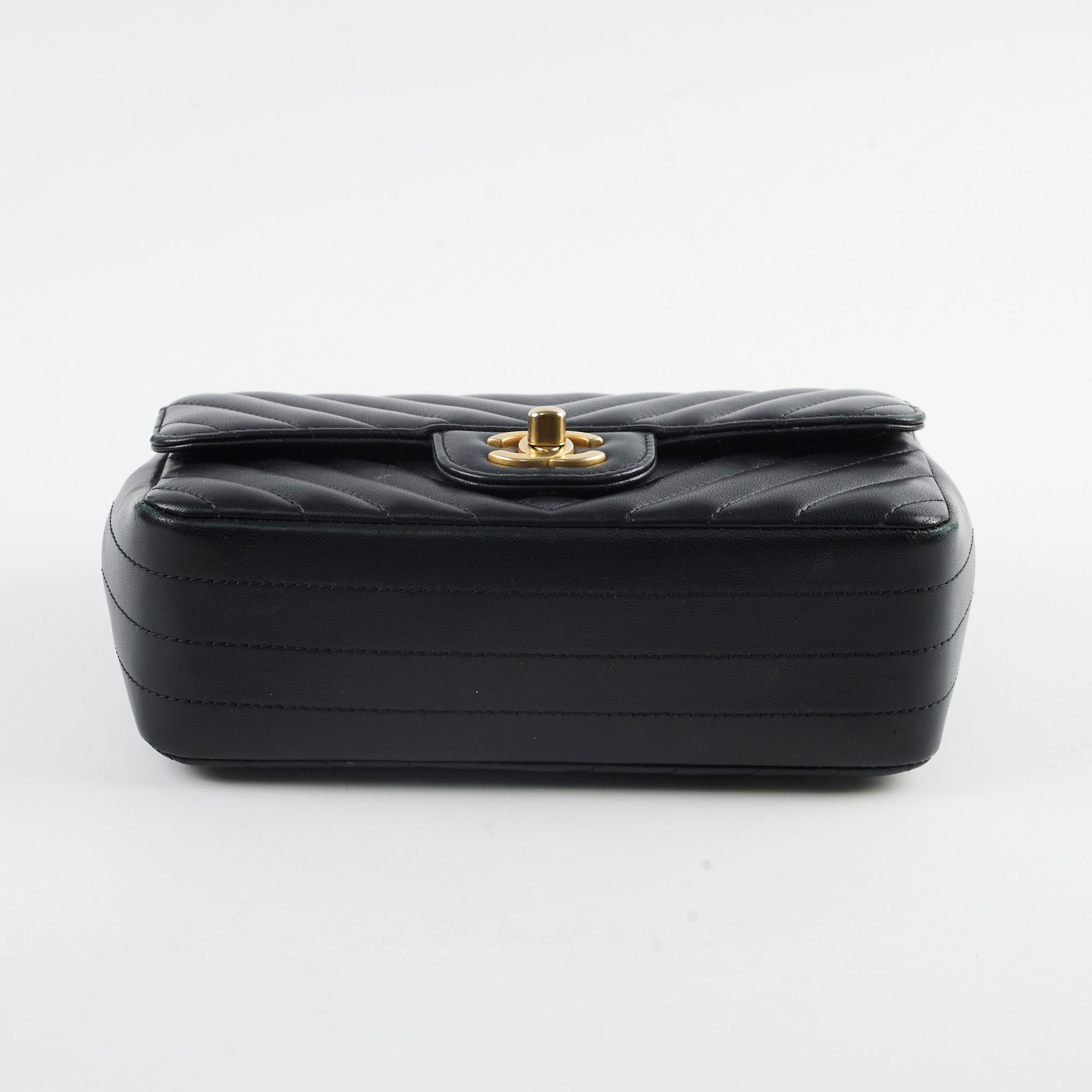 Chanel Chevron Mini Rectangular Black Leather Flap Bag - Luxury Designer Handbag for Women, Perfect for Parties, Dates & Evening Events