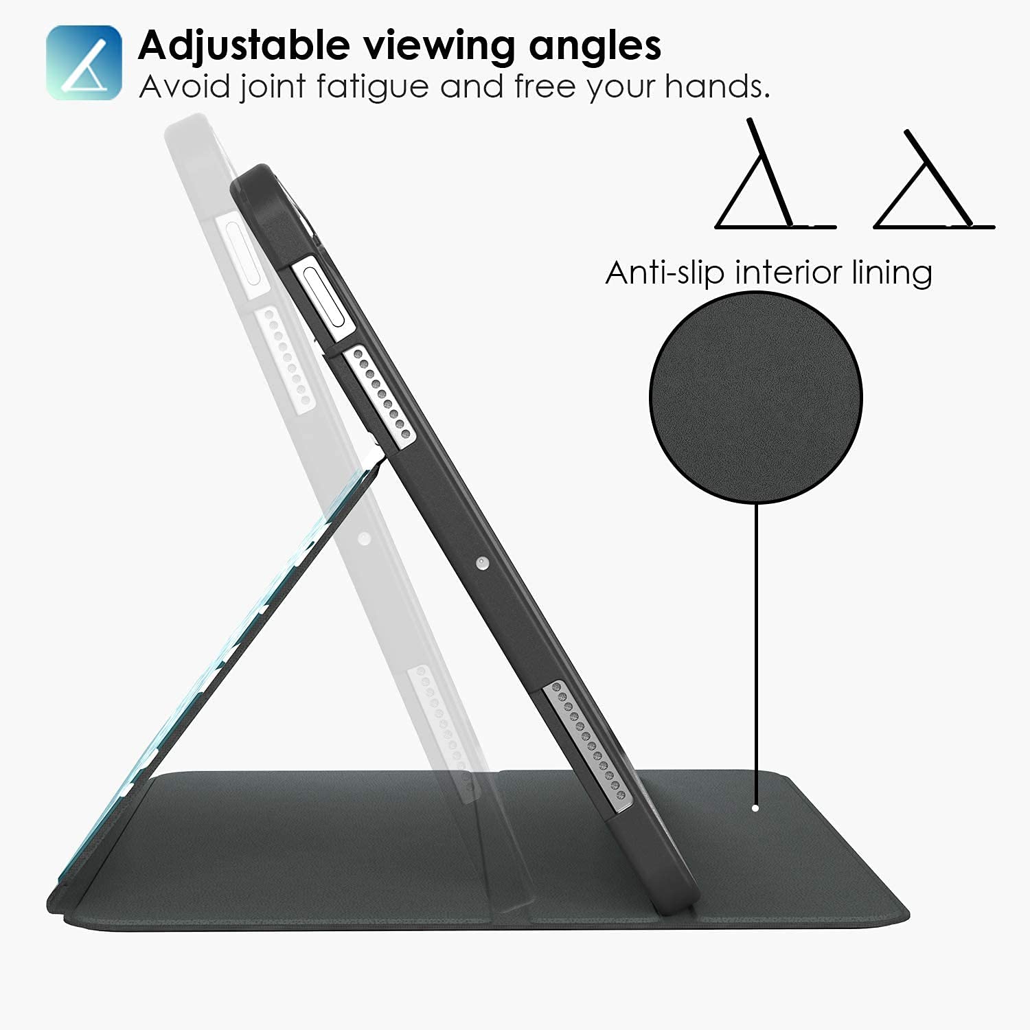 Premium Lightweight PU Leather Folio Stand Cover Case for iPad Air 11 Inch M2 (2024) & iPad Air 6th/5th/4th Gen (2024/2022/2020) - Auto Wake/Sleep Protection with Cute Sloth Design - Perfect for Work, Travel & Home Use