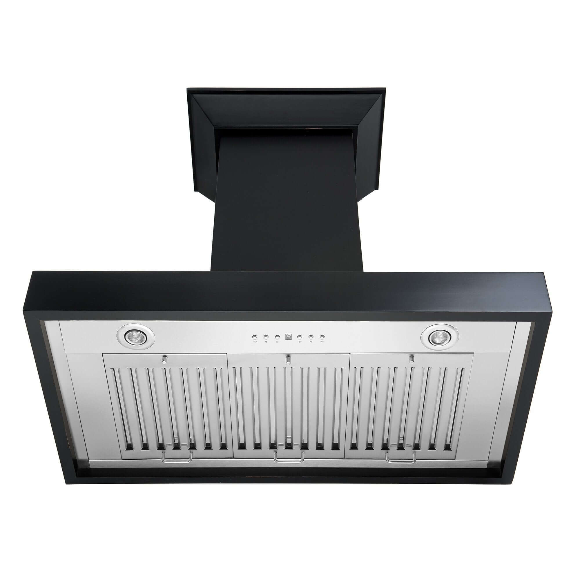 ZLINE KBCC Black Convertible Vent Wooden Wall Mount Range Hood - Professional Kitchen Ventilation for Home Cooking & Grilling