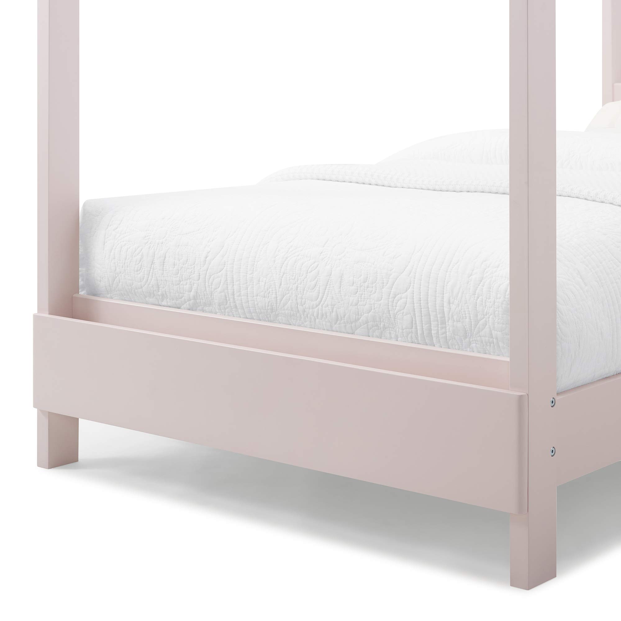 Delta Children Poppy House Wood Twin Bed - No Box Spring Needed, Blush Pink Platform Bed Frame for Kids & Teens | Perfect for Small Bedrooms, Guest Rooms & Dorm Decor