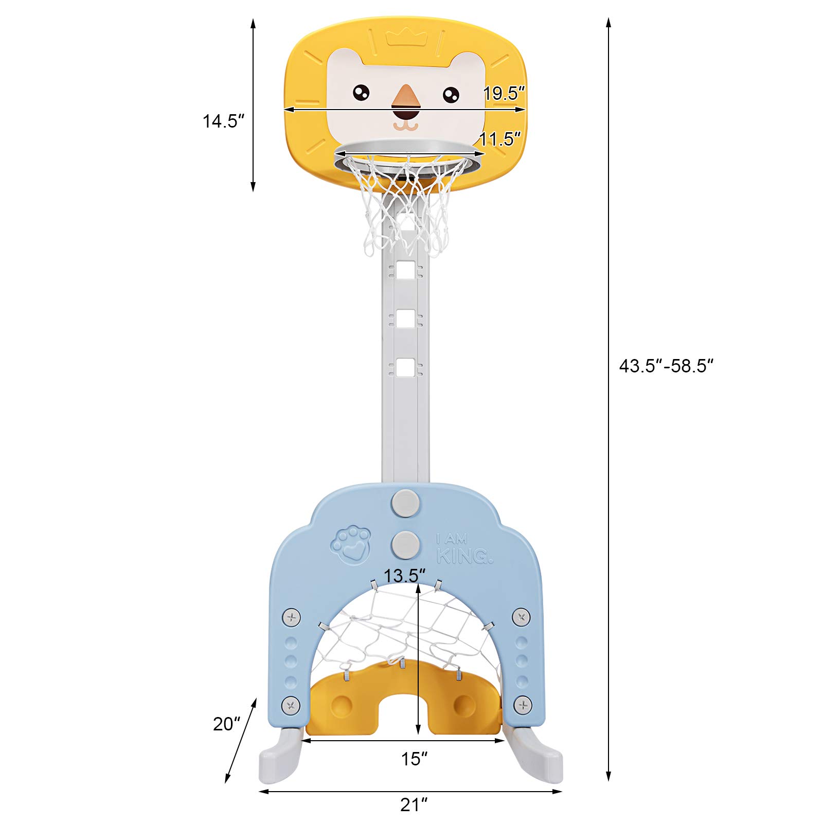 Costzon Adjustable Kids Basketball Hoop Set - Indoor/Outdoor Sports Toy for Toddlers (Best Gift)