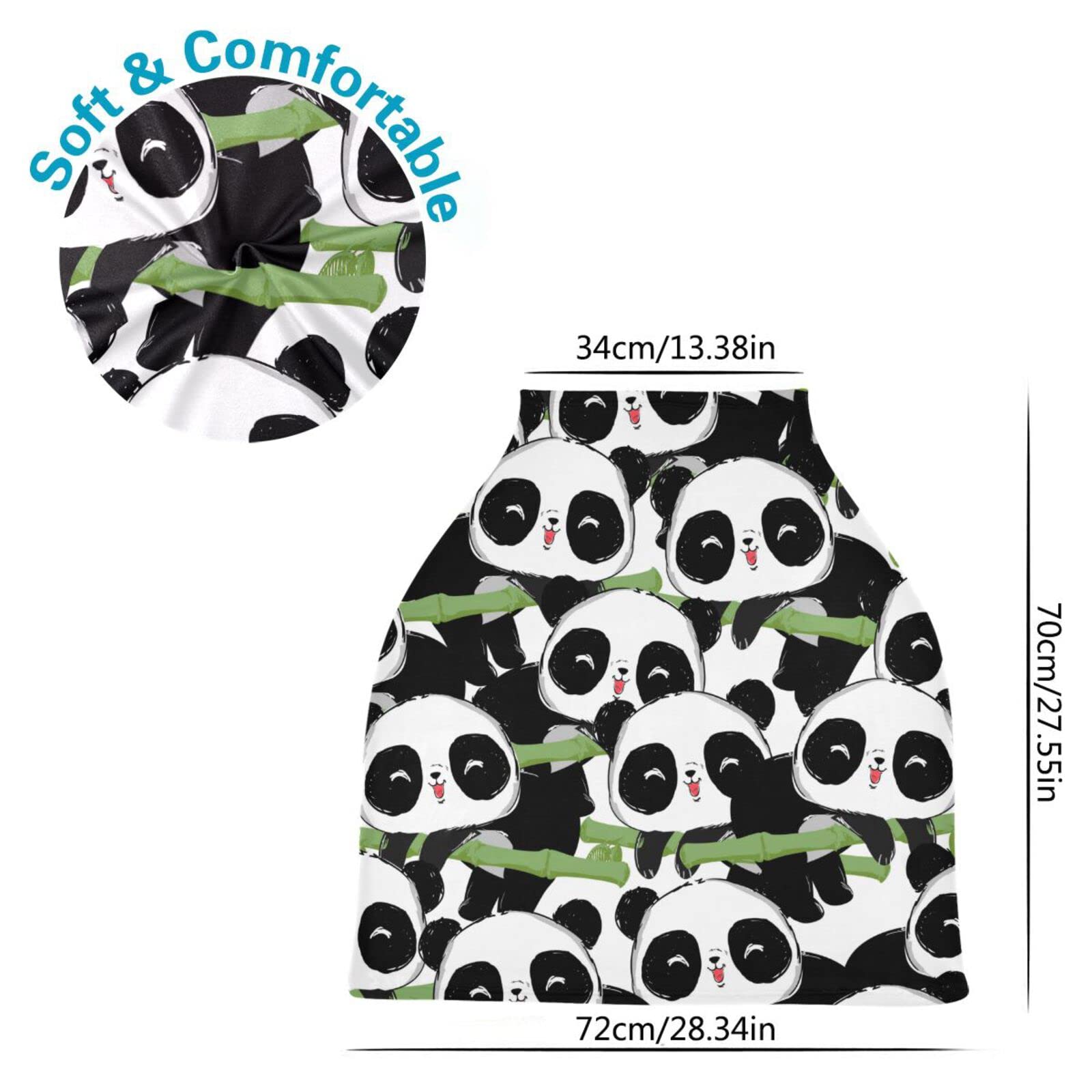 Soft Breathable Nursing Cover & Baby Car Seat Canopy - Cute Panda Forest Animal Design for Breastfeeding, Stroller & Infant Car Seat Cover - Perfect for Boys & Girls - Ideal for On-the-Go Moms, Outdoor Feeding & Baby Protection