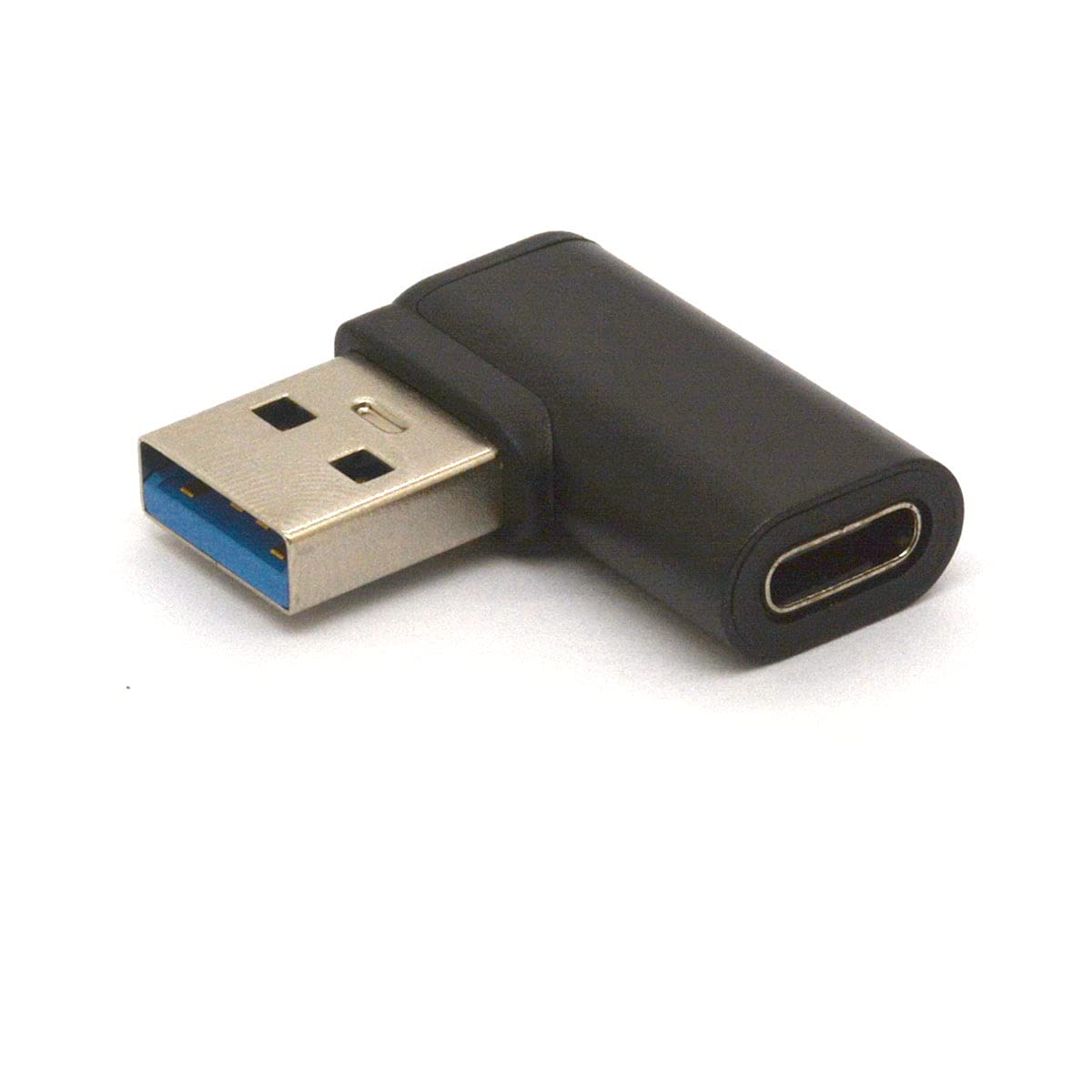Tomost 90 Degree Left Angled USB C to USB 3.0 Adapter (2 Pack) - USB Type C Female to USB A Male Converter - Compatible with Laptops, Phones, Tablets & USB Hubs - Perfect for Tight Spaces & Cable Management (Black)