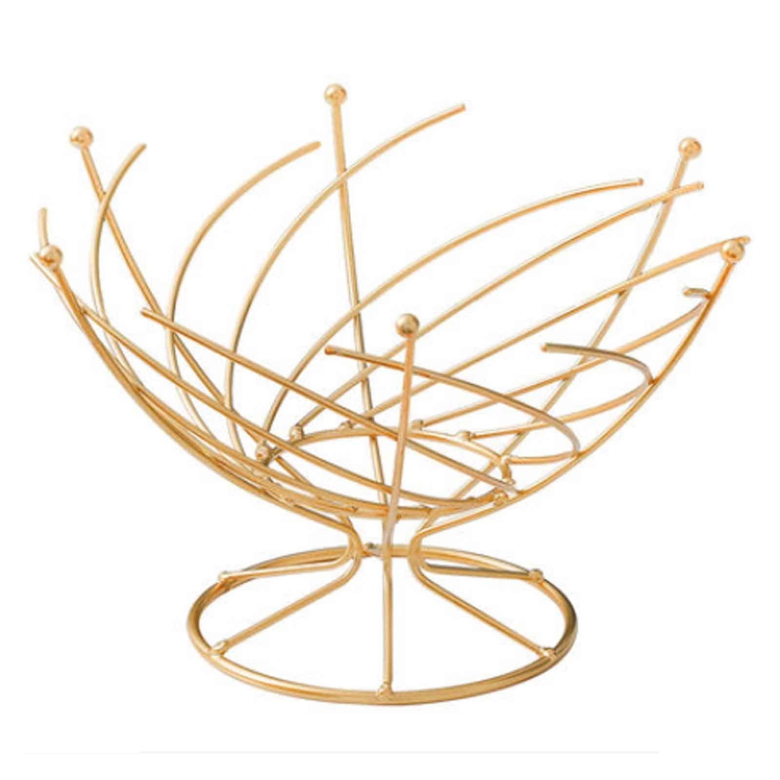 Stainless Steel Fruit Basket for Kitchen Counter - Decorative Metal Fruit Bowl with Stand - Perfect for Countertop Display, Dining Table Centerpiece, and Fresh Fruit Storage