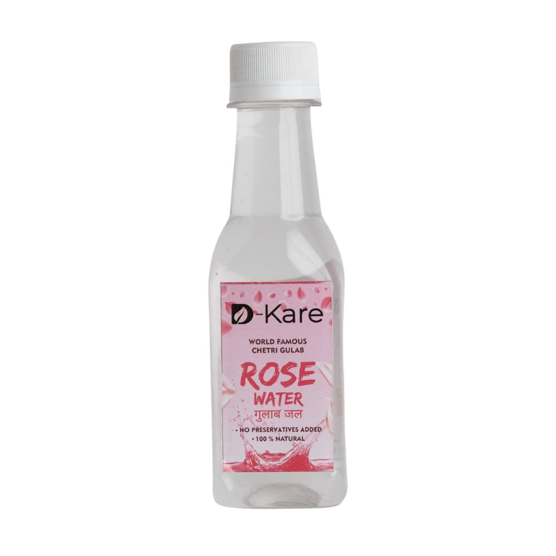 D-Kare Pure Rose Water for Face, Skin & Hair - 100% Natural Hydrating & Moisturizing Toner | Perfect for Daily Skincare Routine, Makeup Setting & Hair Refreshing