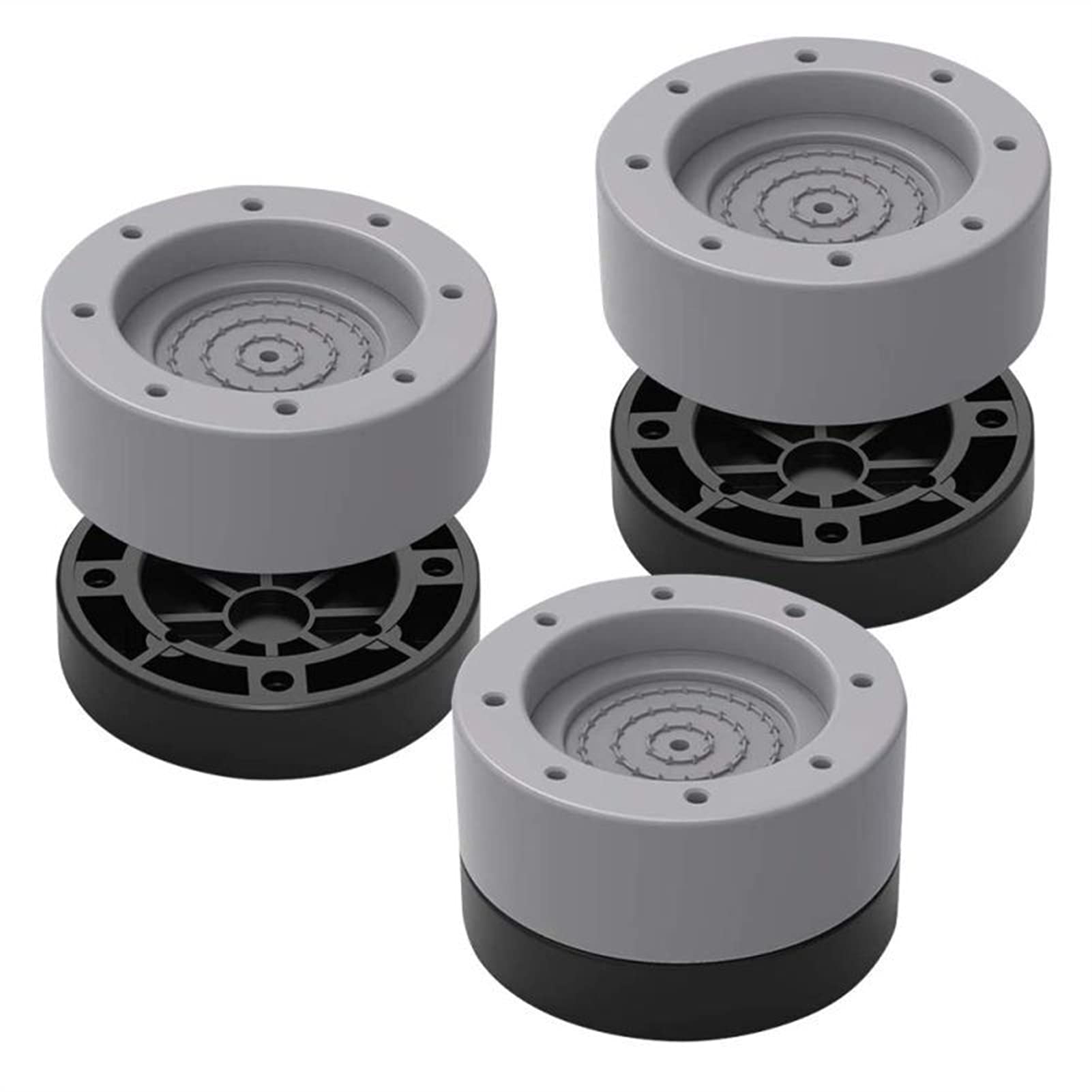 4Pcs Anti-Vibration Rubber Feet Pads for Washing Machine - Slip-Resistant Furniture Leg Protectors, Noise Reduction Mats for Appliances (6cm Double Layer) - Perfect for Laundry Rooms, Home Appliances & Office Furniture Protection