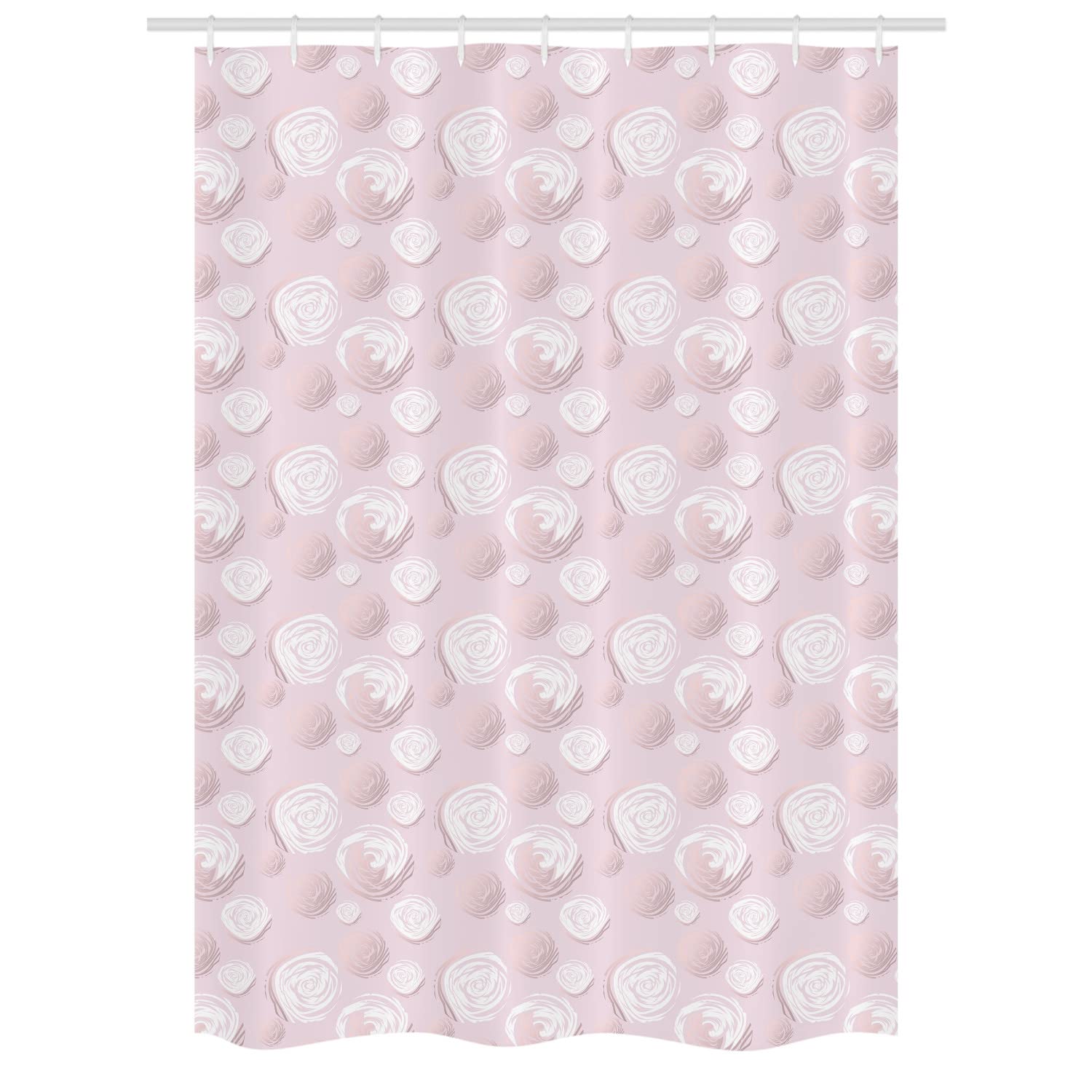 Ambesonne Romantic Stall Shower Curtain - Vintage Floral Abstract Rose Petals Design, Decorative Bathroom Fabric Set with Hooks, 54