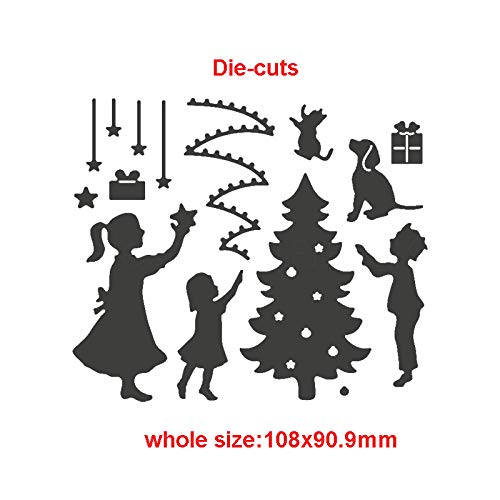 Christmas Tree Metal Cutting Dies for Card Making, Scrapbooking & Embossing – Perfect for Kids, Girls, Boys & Dog Lovers – DIY Holiday Crafts, Photo Album Decorations & Handmade Gift Boxes – Great for Christmas Cards, Party Invitations and Home Decor Projects