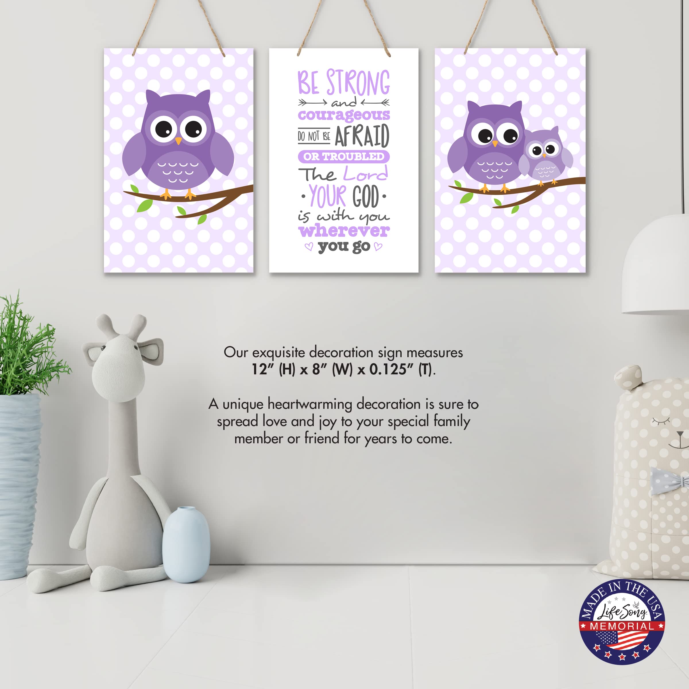 LifeSong Milestones 3-Piece Owl Wall Decor Set - Modern Wooden Nursery Wall Art for Baby Room, Kids Bedroom & Playroom Decor - Perfect for Gender Neutral Nursery Themes & Toddler Room Decorations