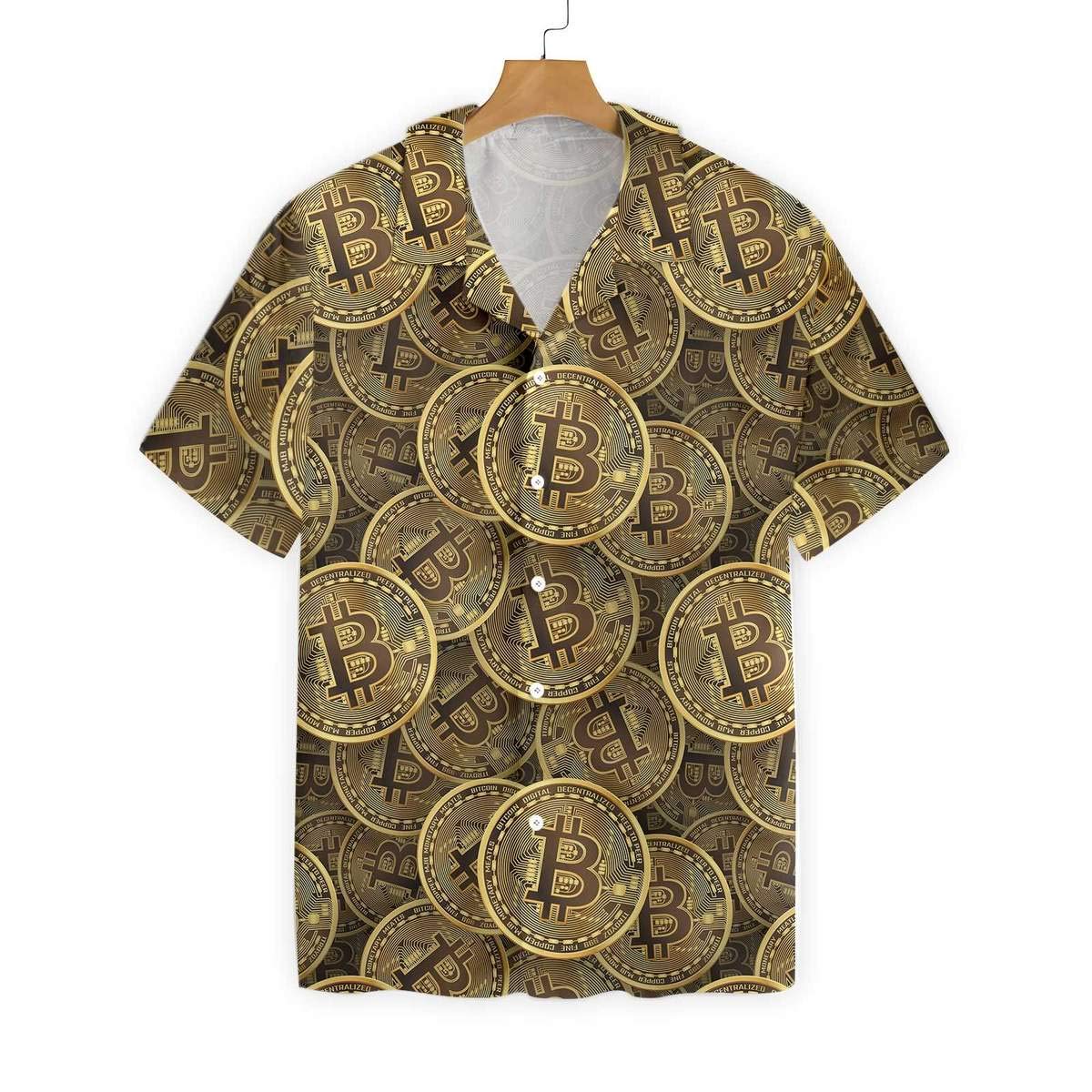 HYPERFAVOR Bitcoin Shirts for Men - Casual Short-Sleeve Crypto T-Shirt & Bitcoin Hawaiian Shirt Set - Perfect for Bitcoin Enthusiasts, Crypto Conventions, and Casual Wear