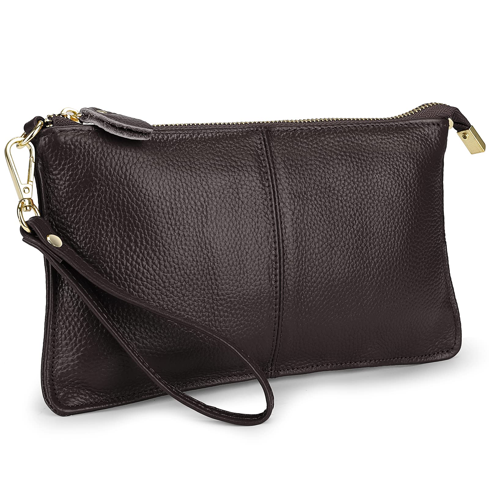 Uromee Genuine Leather Wristlet Wallet Clutch Purse for Women - Crossbody Bag with Detachable Shoulder Strap - Perfect for Parties, Travel & Everyday Use
