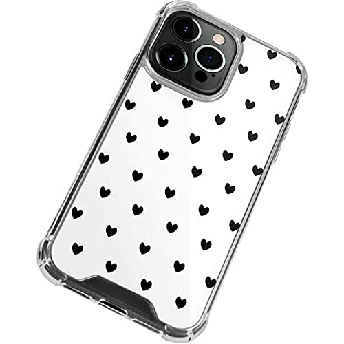 Skinit Clear Protective Phone Case for iPhone 13 Pro Max - Stylish White & Black Hearts Design | Slim Fit, Scratch-Resistant Cover for Everyday Use & Fashion Protection