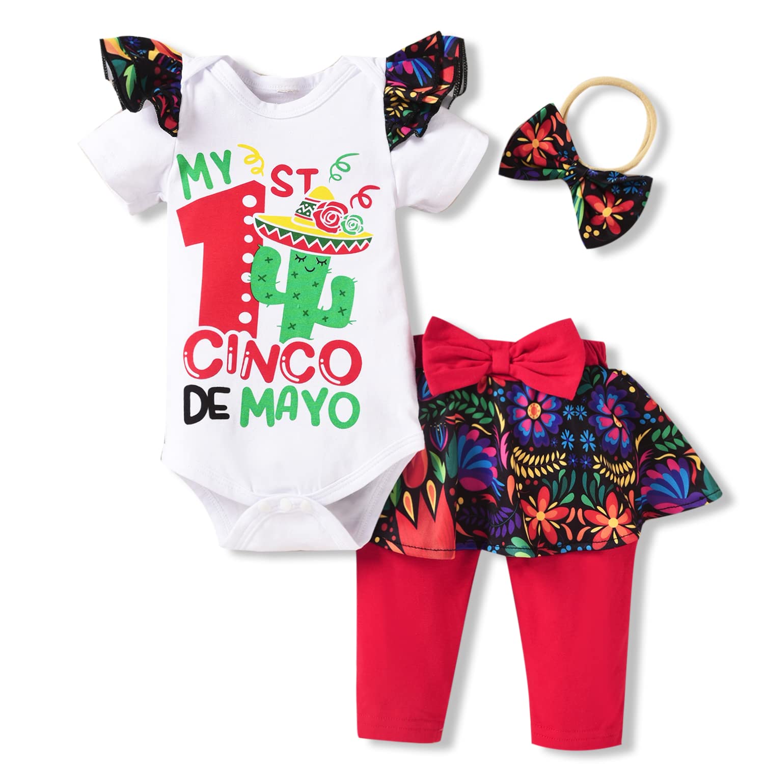 Aalizzwell Baby Girl Cinco De Mayo Outfit - Fiesta Dress for Toddlers & Infants - Perfect for Parties, Photos & Celebrations