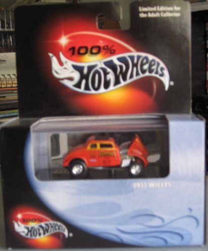Hot Wheels 100% Die-Cast 1933 Willys KS Pittman Black Box Orange - Collectible Toy Car for Kids & Adults, Perfect for Display, Play & Gifts