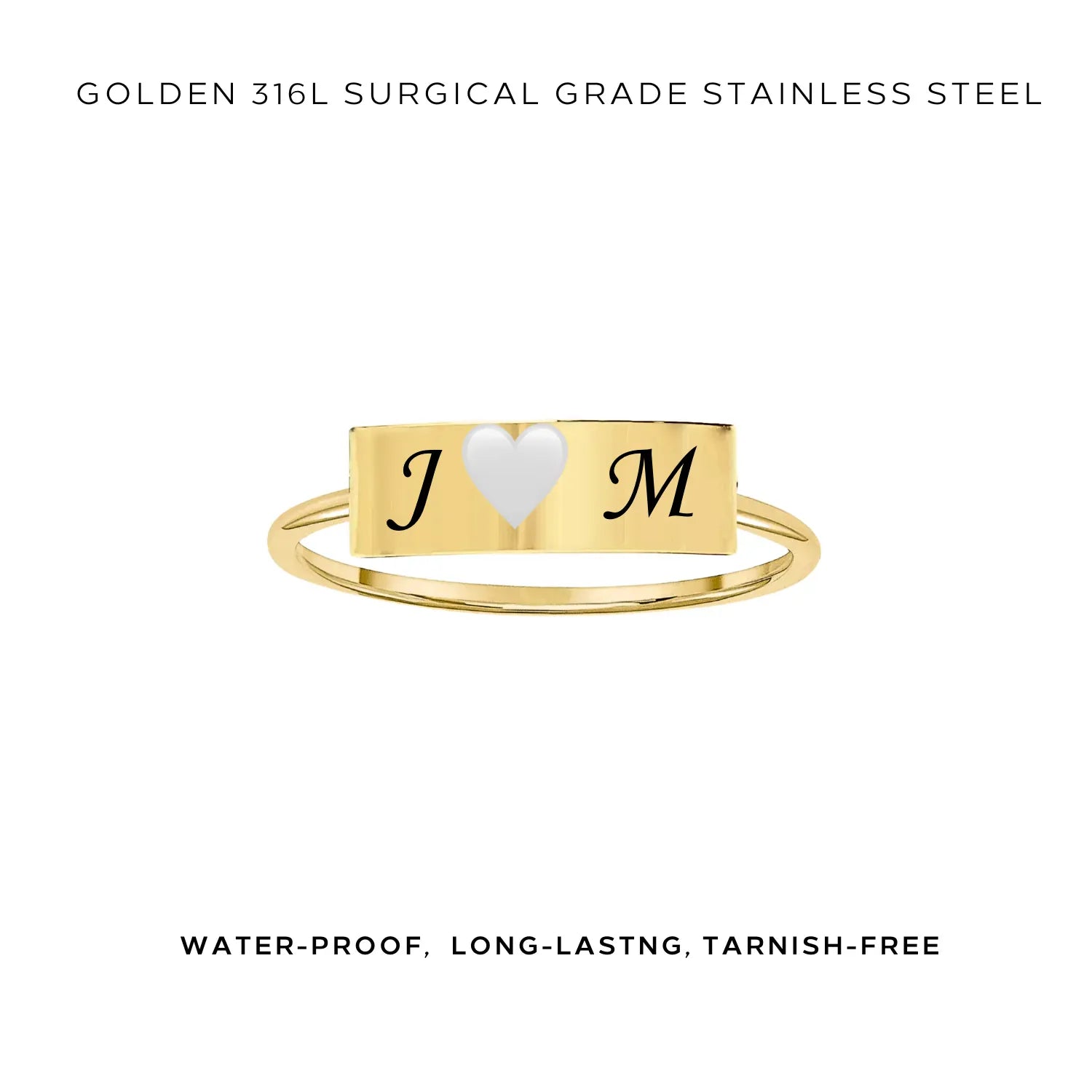 Personalized Engraved Rectangle Bar Ring - Custom Name & Date Jewelry Gift for Women & Men - Perfect for Anniversaries, Weddings & Special Occasions