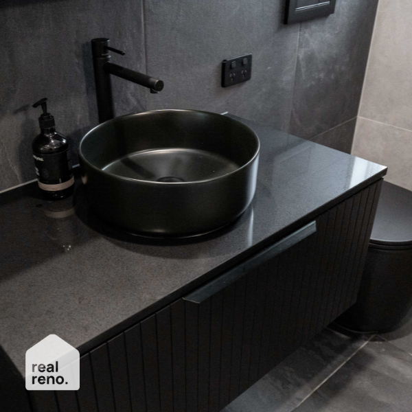ADP Margot 360 x 360 Above Counter Bathroom Sink - Matte Black Finish for Modern Vanity and Powder Room Decor