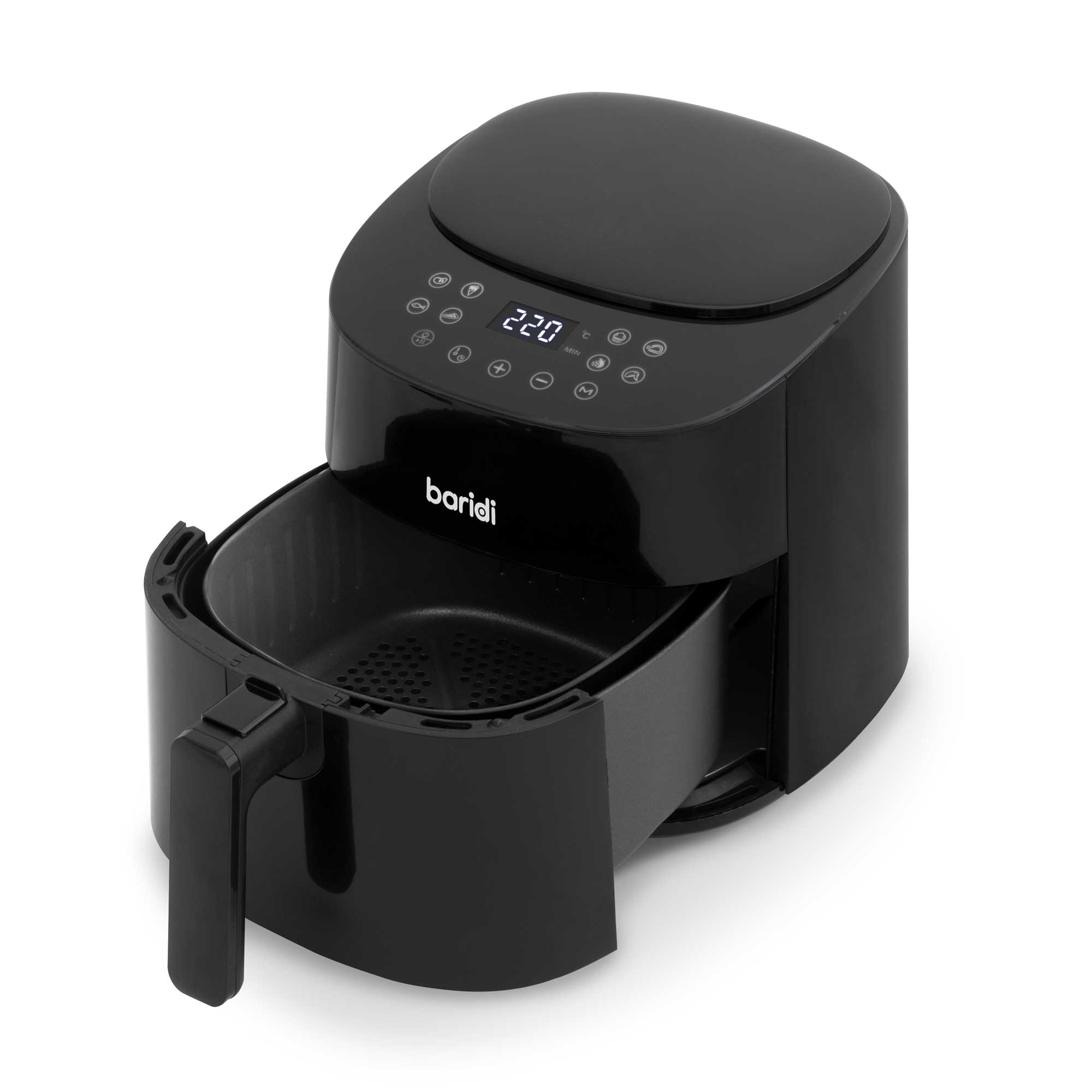 Baridi 3.5L Low Fat Air Fryer with Digital Rapid Air Oil-Free Circulation, 1300W, 8 Presets - Healthy Cooking for Family Meals, Snacks & Quick Dinners (Model DH60)