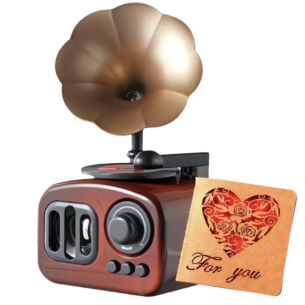 Vintage Retro Gramophone Music Box - Classical Phonograph for Home & Office Desk Decoration | Perfect Gift for Music Lovers & Antique Collectors