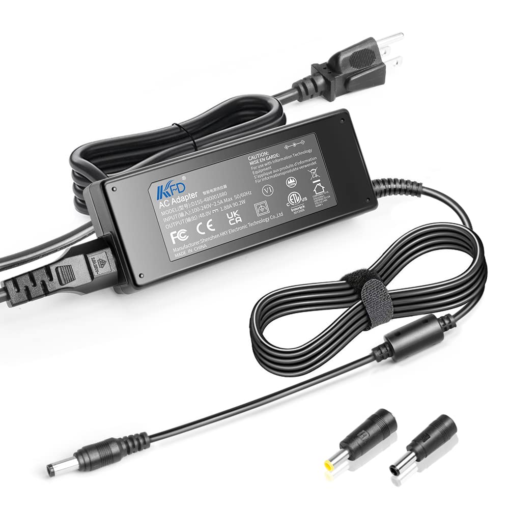 48V AC/DC Power Adapter for Reolink RLN8-410, Swann NVR DVR (NVR8-7085/7300/7450/87400/8580), Lorex LNR110/LNR118, Q-See QT874/QC8016 - PoE Switch Injector Power Supply Cord - Perfect for Home & Business Security Camera Systems