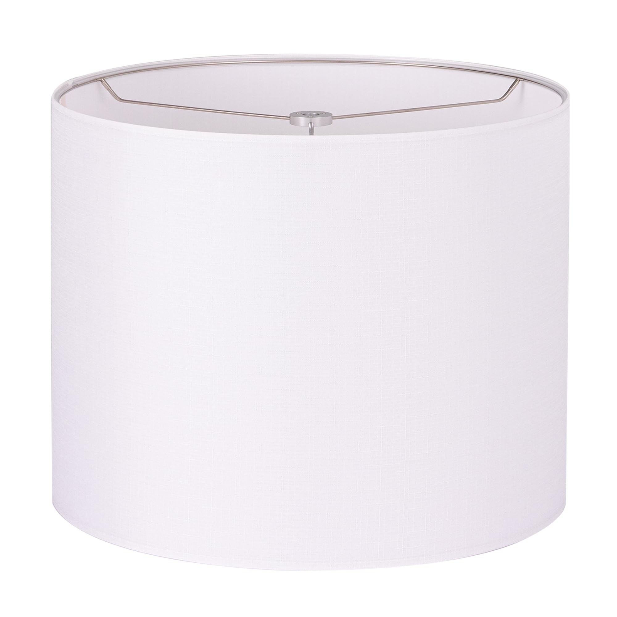 Wellmet 16x16x12 Inch DIY Fabric Drum Lampshade - White Modern Spider Fitter for Table Lamps, Bedside Lamps & Floor Lamps | Perfect for Living Room, Bedroom & Office Lighting Decor