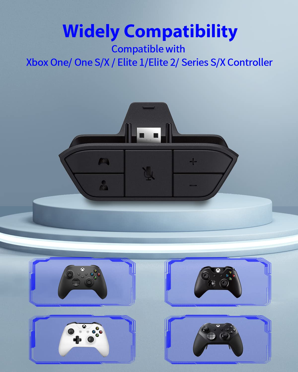 Xbox Headset Adapter for Xbox One, One S, One X, Elite 1, Elite 2, Series S & Series X Controllers - Stereo Game Audio & Voice Chat Adapter - Perfect for Gaming, Streaming & Online Multiplayer Sessions