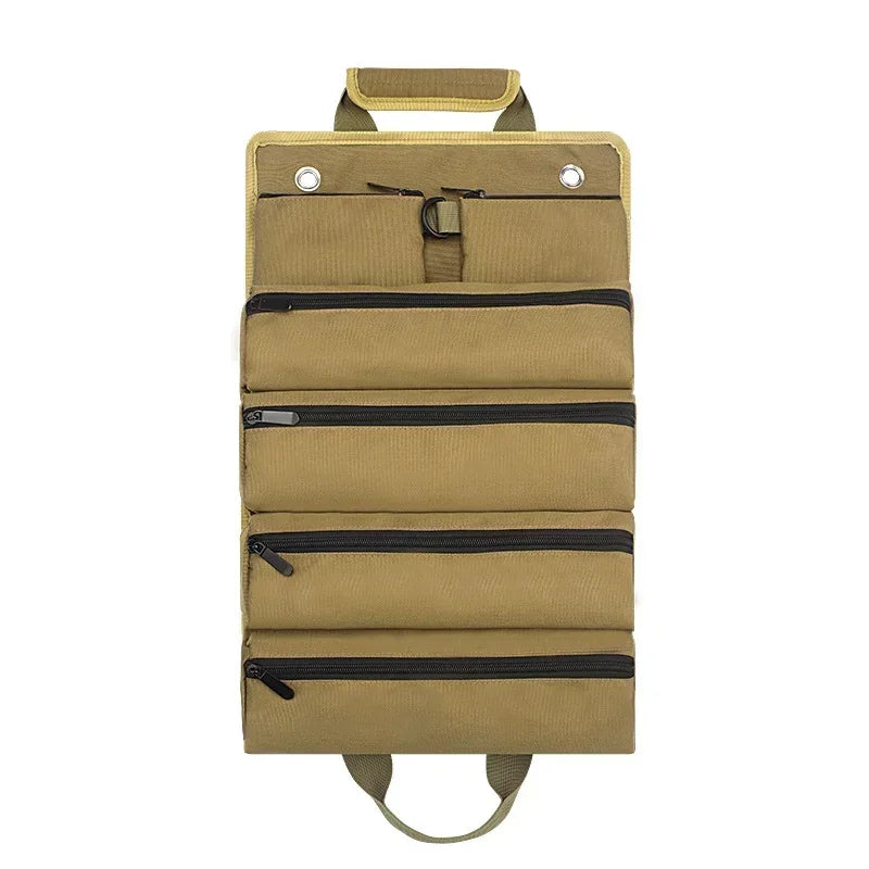Heavy Duty Roll Up Tool Bag Organizer - Durable Portable Tool Storage for Electricians, Plumbers & DIYers - Perfect for Workshops, Construction Sites & Home Repairs