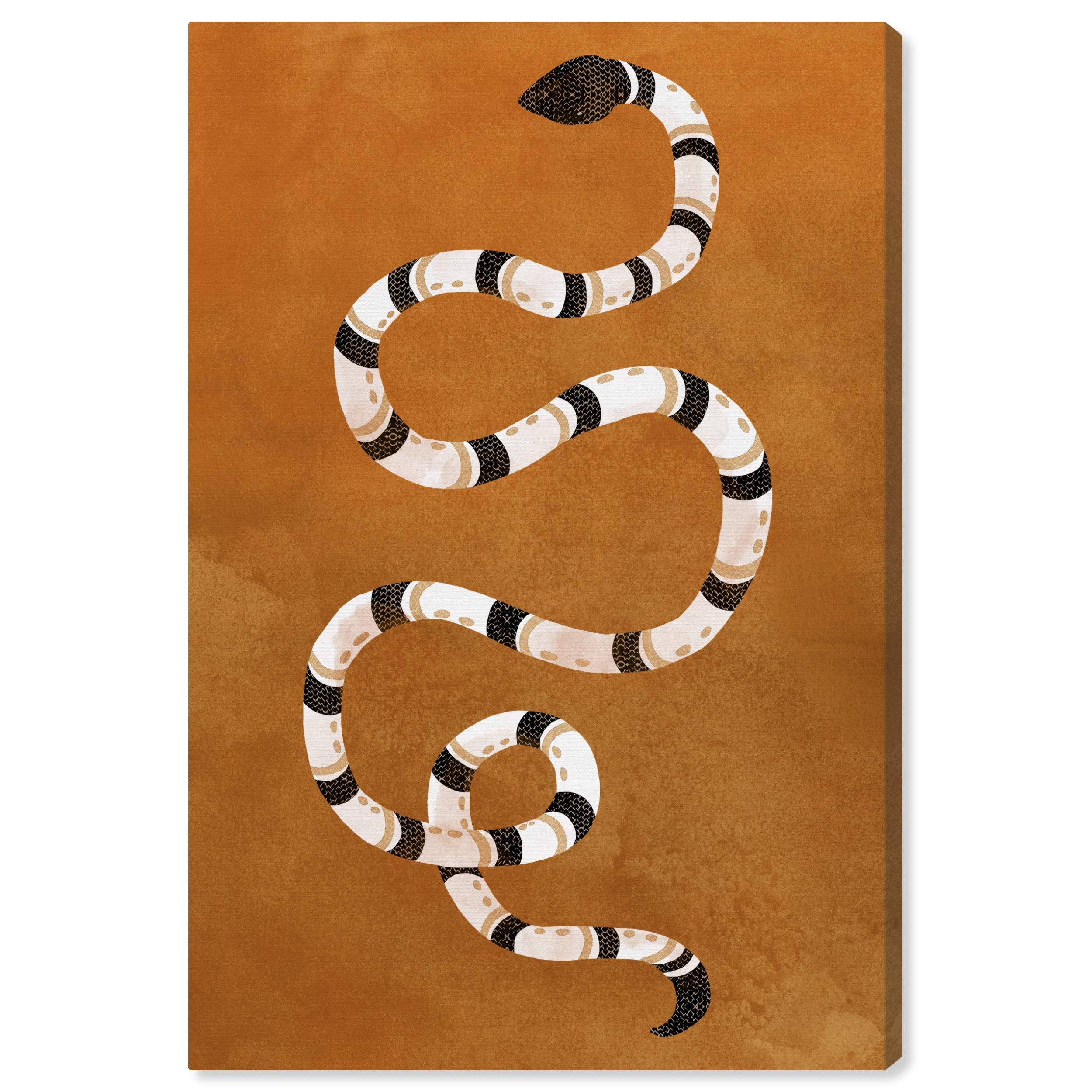 Oliver Gal Artist Co. Sunset Snake Wall Art Canvas Print - 16x24 Inches, Orange & White Animal Artwork for Home Decor | Perfect for Living Room, Bedroom & Office