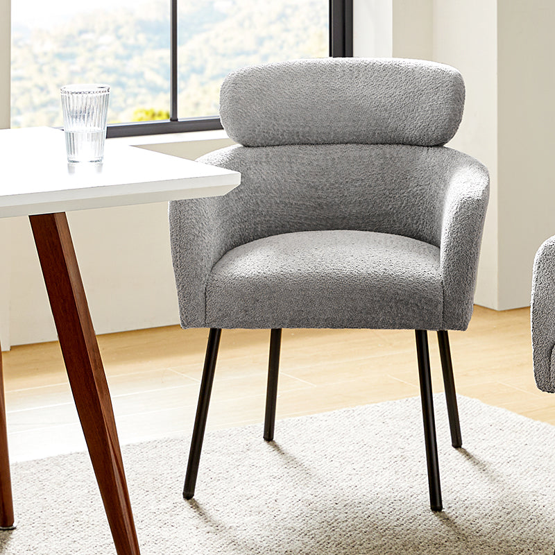 Modern Boucle Dining Chair - Upholstered Accent Chair for Kitchen, Dining Room & Office - Comfortable & Stylish Home Decor (Optional Types Available)
