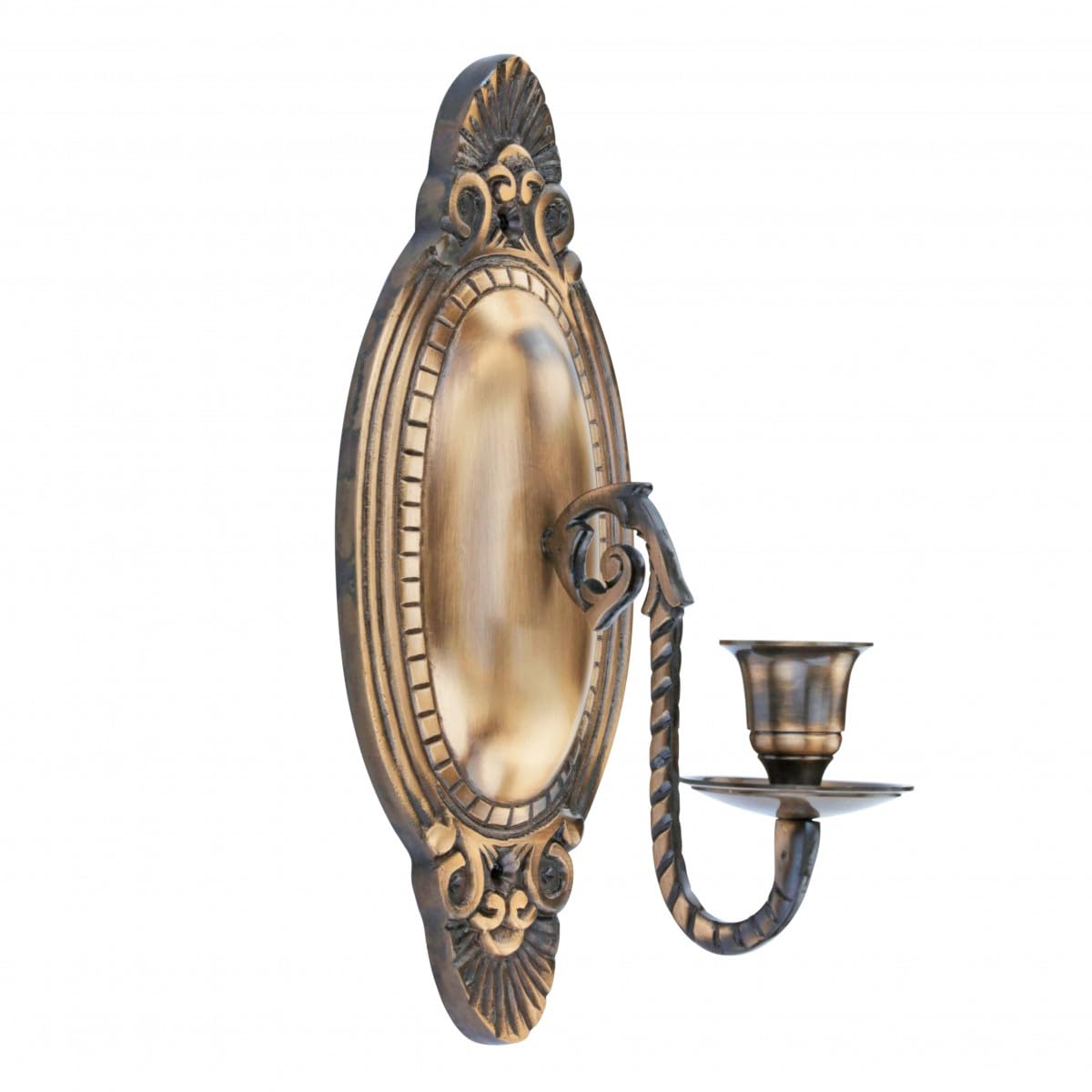 Antique Brass Wall Sconce Candle Holder - Victorian Vintage Design for Home Decor, Bedroom, Living Room & Dining Room Lighting