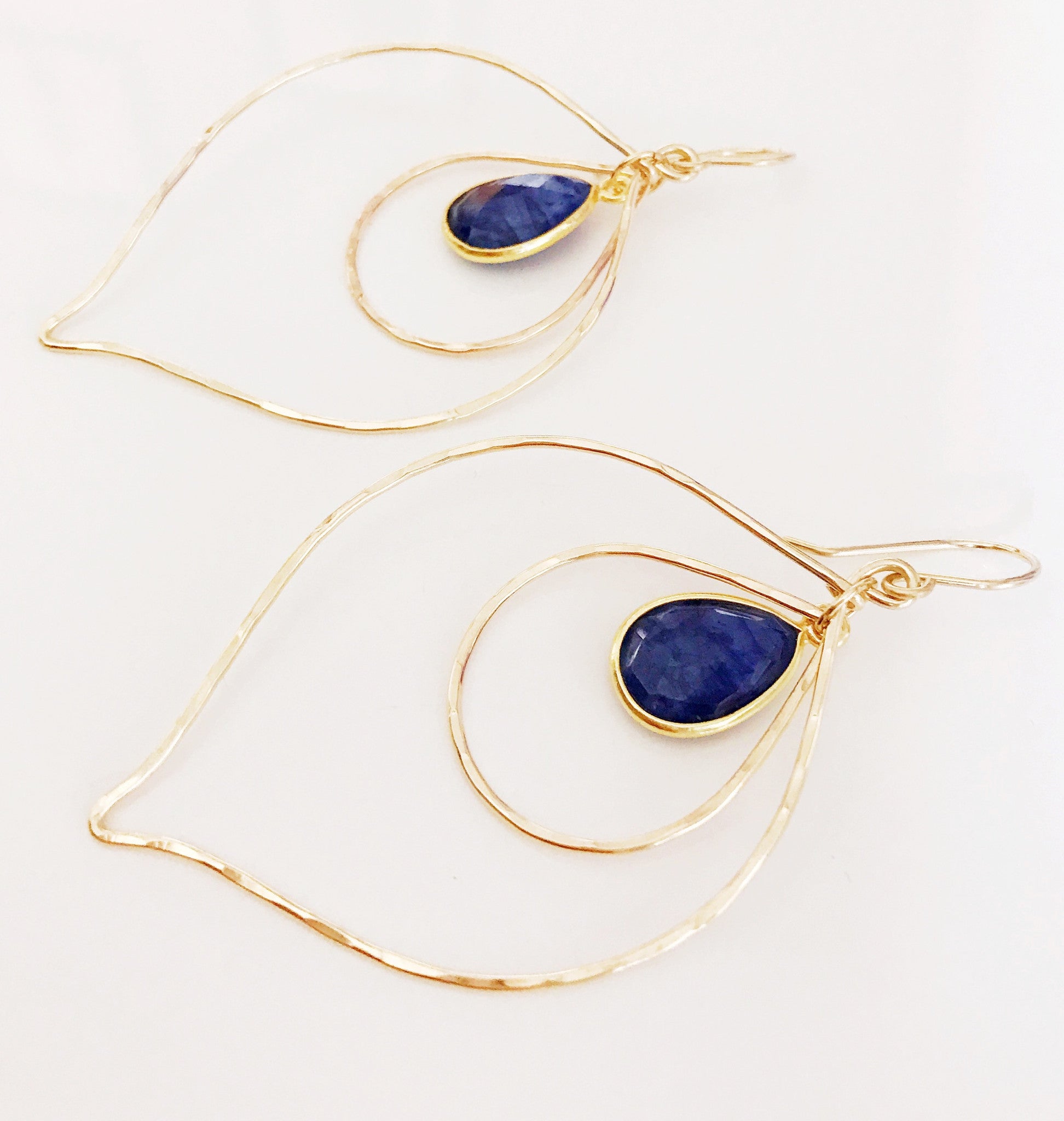 Chloe Lapis Lazuli Earrings - Genuine Stone Dangle Earrings for Women, Handmade Jewelry Gift (E269) | Perfect for Weddings, Parties & Special Occasions