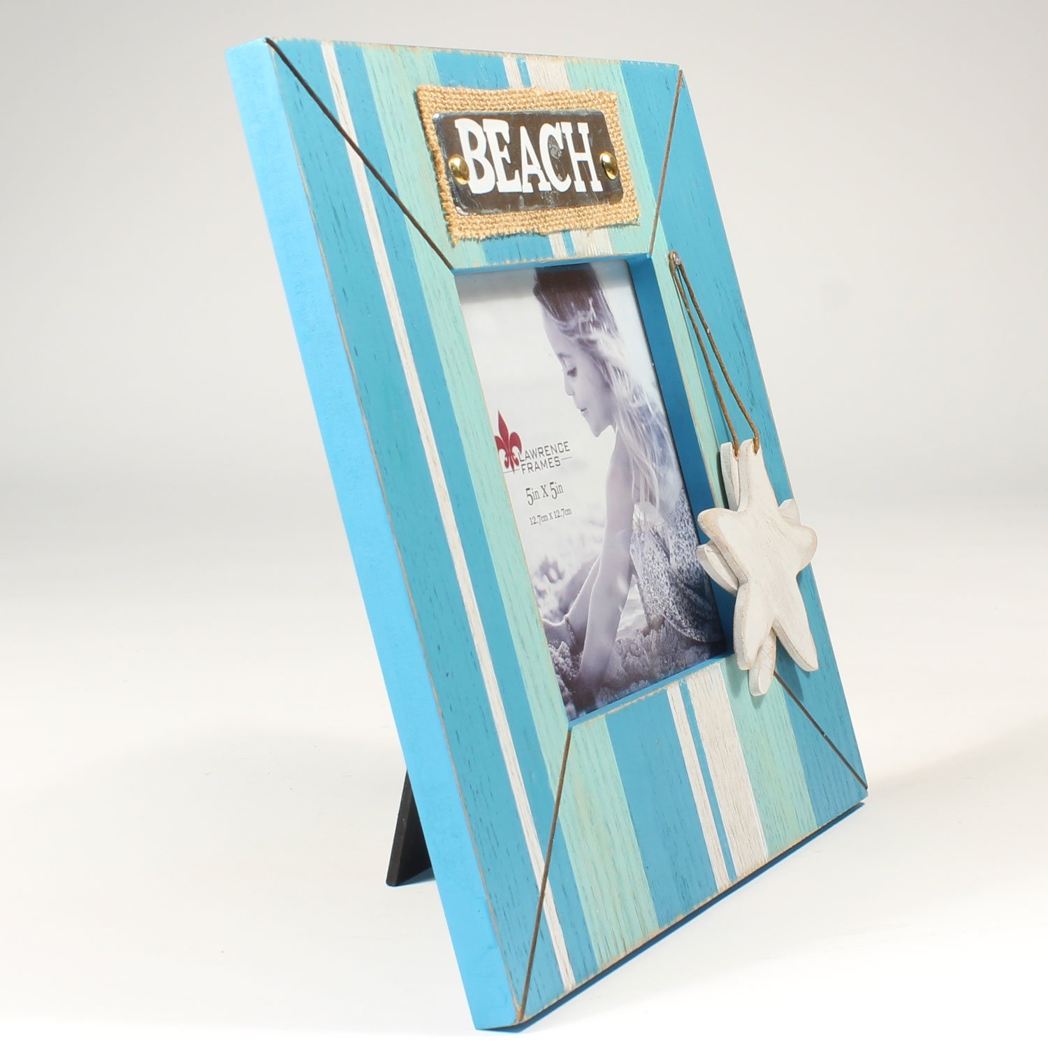 5x5 Inch Blue Wave Beach Picture Frame - Coastal Decor for Wall, Tabletop Display - Perfect for Beach House, Bathroom, or Ocean-Themed Room Decor