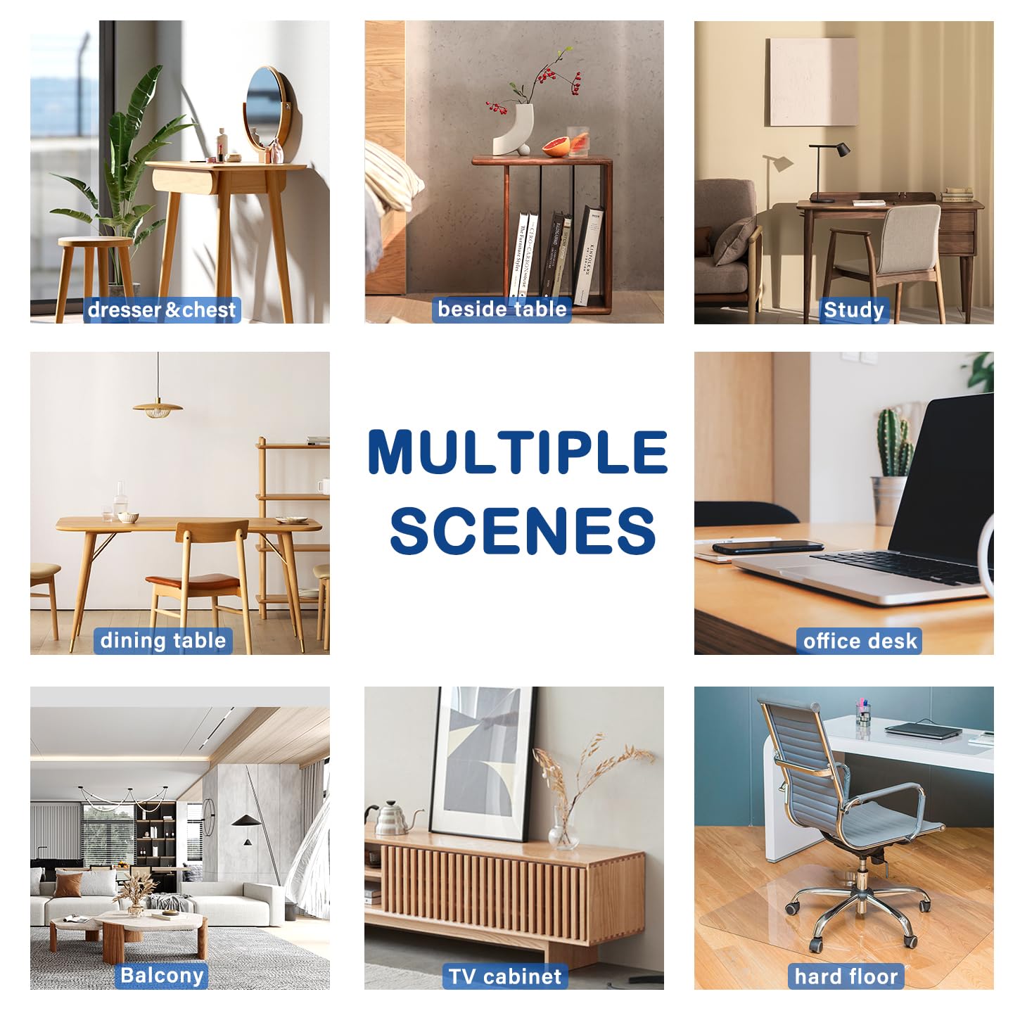 44x84 Inch Clear PVC Table Protector - Waterproof Rectangular Plastic Desk Pad Mat for Office, Computer, Wood Furniture | Coffee Table, Kitchen Countertop, Sofa Side Table & Media Stand Cover - Durable Scratch-Resistant Surface Protection
