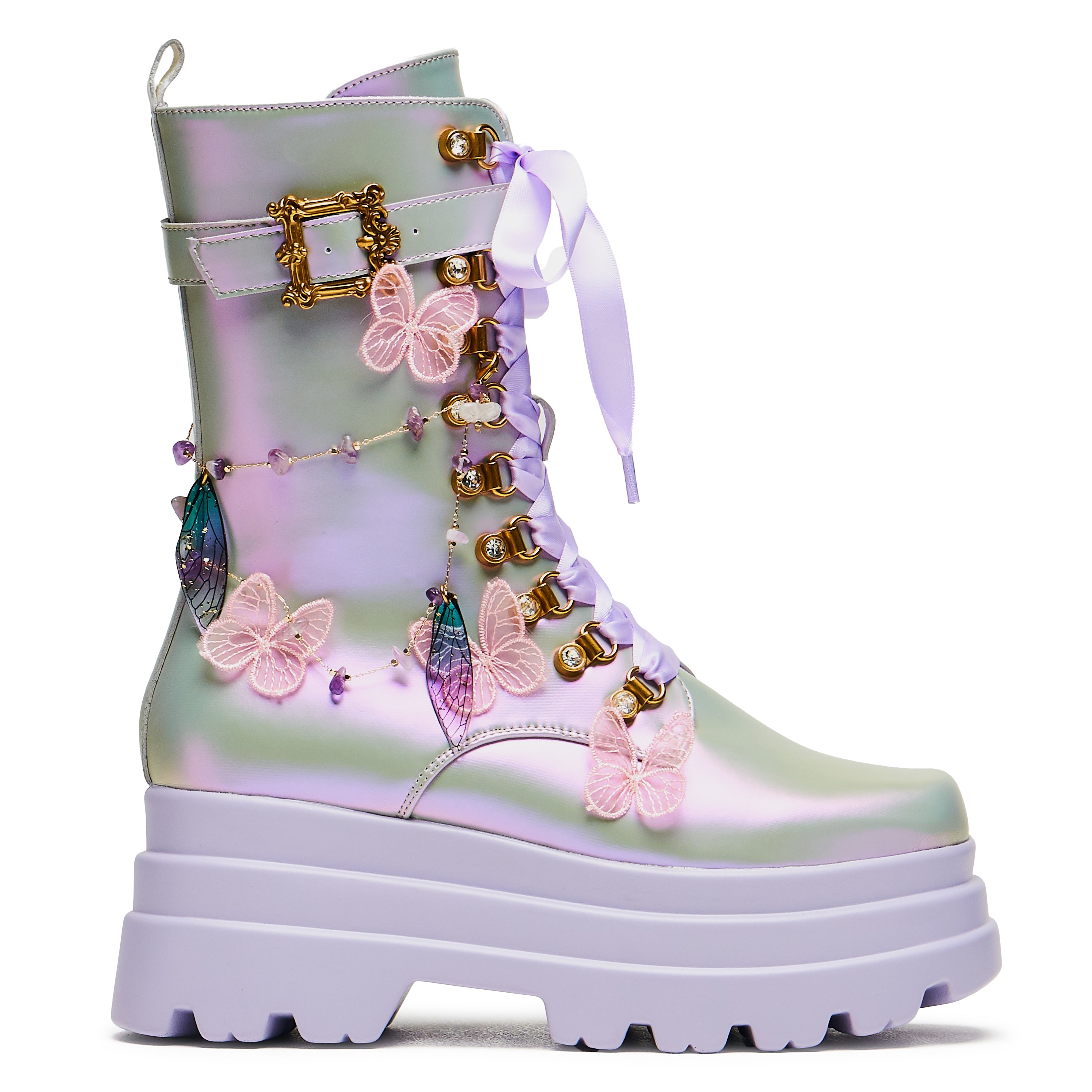 Nature's Flurry Trident Platform Boots - Waterproof Winter Snow Boots for Women, Purple | Slip-Resistant & Warm Cold Weather Shoes for Hiking, Outdoor Activities & Daily Wear