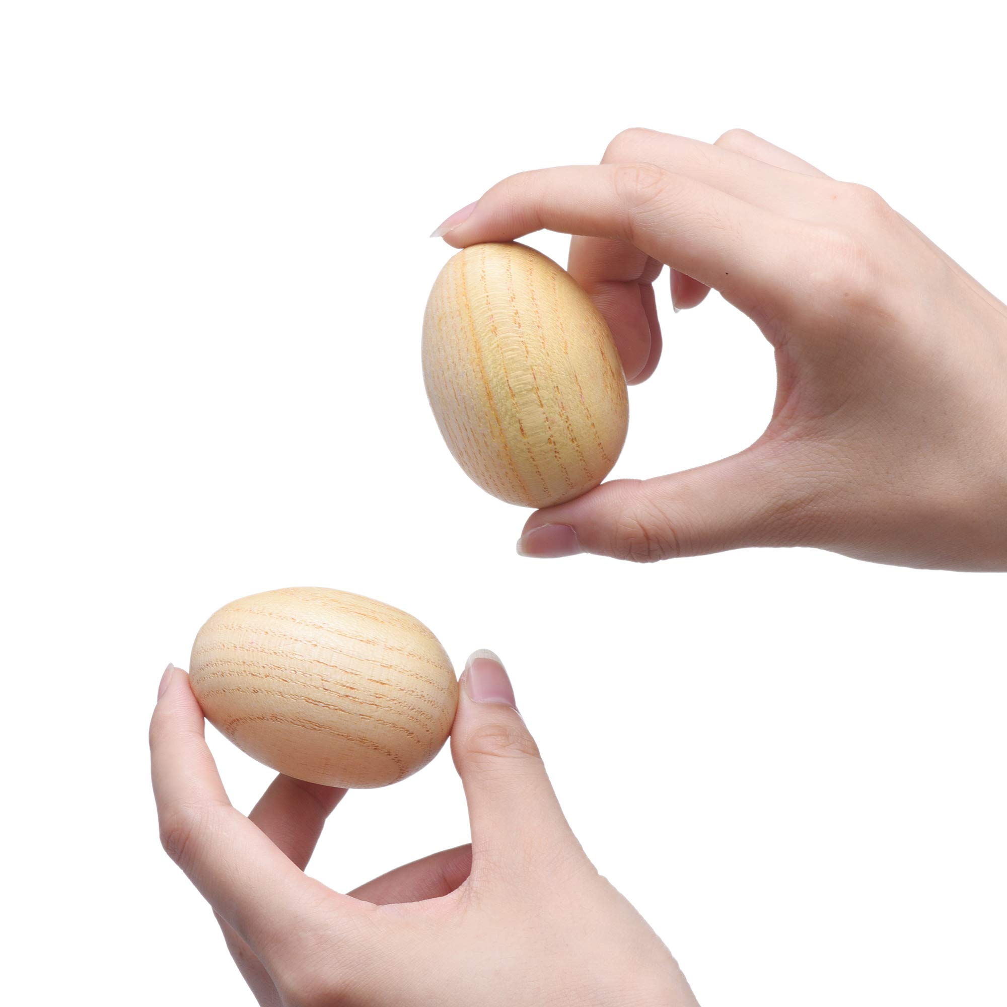 4 Pcs Natural Wood Egg Shakers - Hand Percussion Musical Instruments for Kids & Adults - Perfect for Classroom, Music Therapy, and Rhythm Training