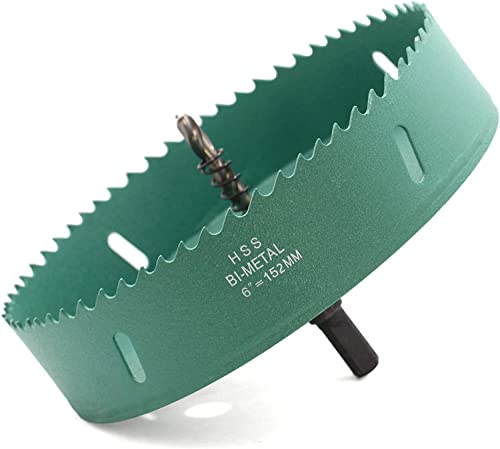 Kocopi 6 Inch Bi-Metal Hole Saw for Wood, Plastic, Metal - Perfect for Cornhole Boards & DIY Projects