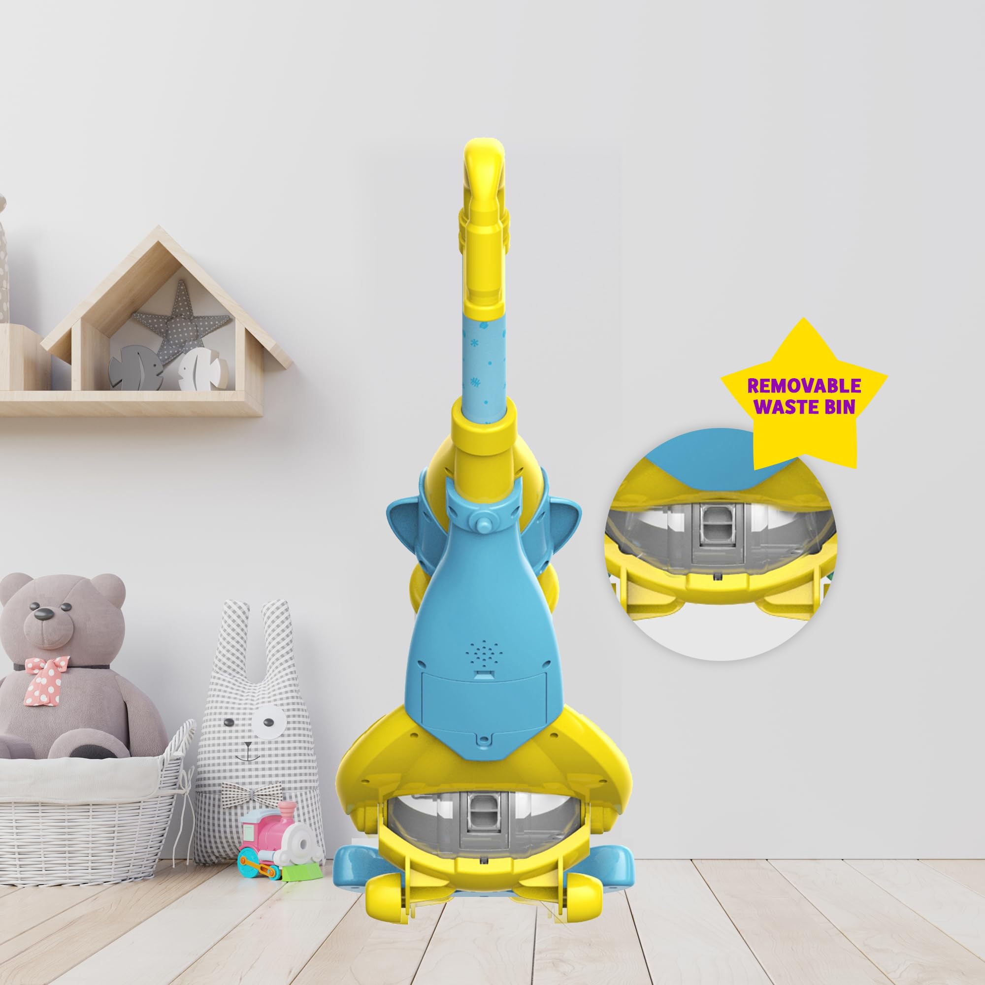 Pinkfong Baby Shark Kids Vacuum Cleaner Toy - Functional Toddler Vacuum with Lights & Realistic Sounds - Pretend Play Cleaning Toy for Boys & Girls Ages 2-5 - Perfect for Imaginative Play & Early Childhood Development