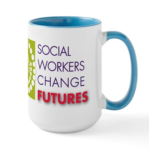 White/Blue Inside - Social Workers Change Futures Large Mug
