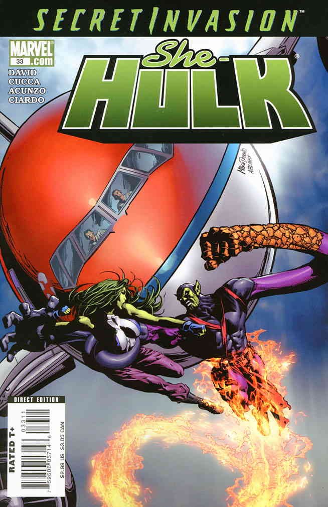 She-Hulk (2nd Series) #33 FN Marvel Comic Book by Peter David - Secret Invasion Storyline | Collectible Superhero Comics for Marvel Fans & Comic Book Enthusiasts