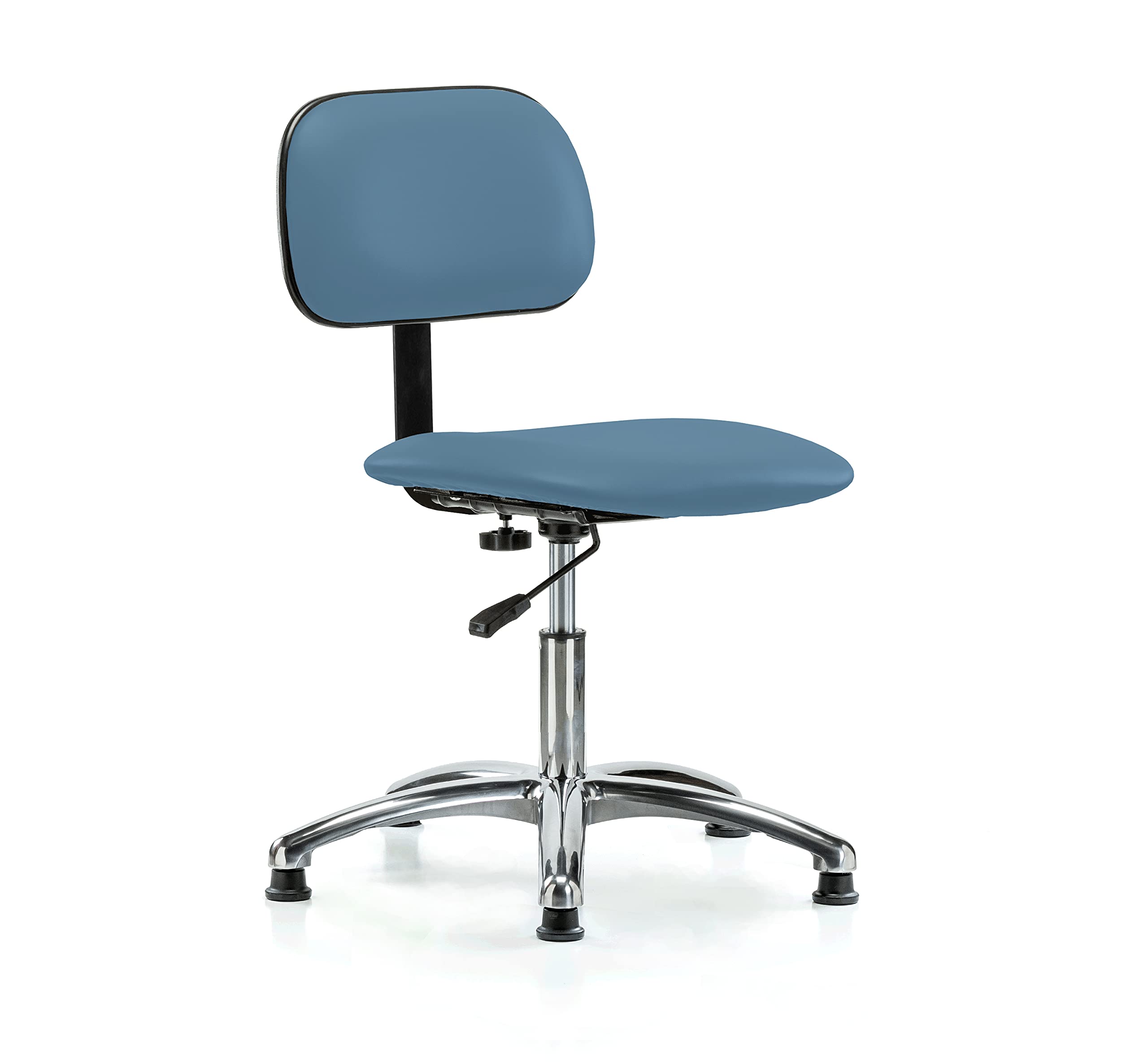Adjustable Perch Chrome Stationary Lab Chair with Ergonomic Backrest | 17-22