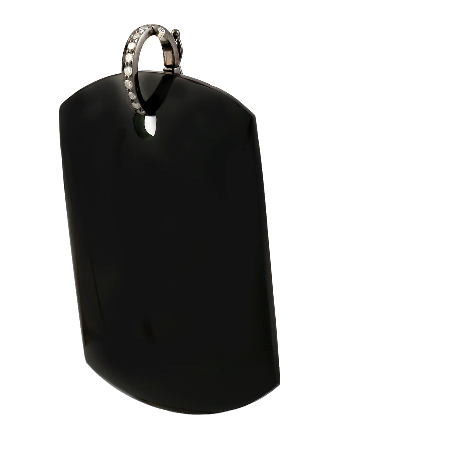 14K Gold Black Onyx Pendant with Diamond Accents - Elegant Gemstone Necklace for Women, Perfect for Parties, Weddings & Special Occasions