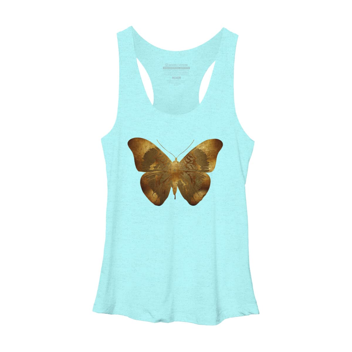 Design By Humans Women's Iron Butterfly Graphic Racerback Tank Top by Adamzworld | Comfortable & Stylish Workout & Casual Wear