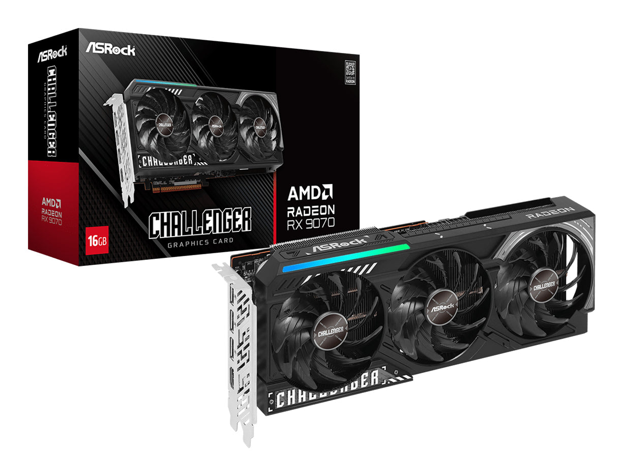 ASRock AMD Radeon RX 9070 Challenger 16GB GDDR6 Gaming Graphics Card - High Performance for 4K Gaming, VR & Video Editing | Perfect for PC Builders & Content Creators