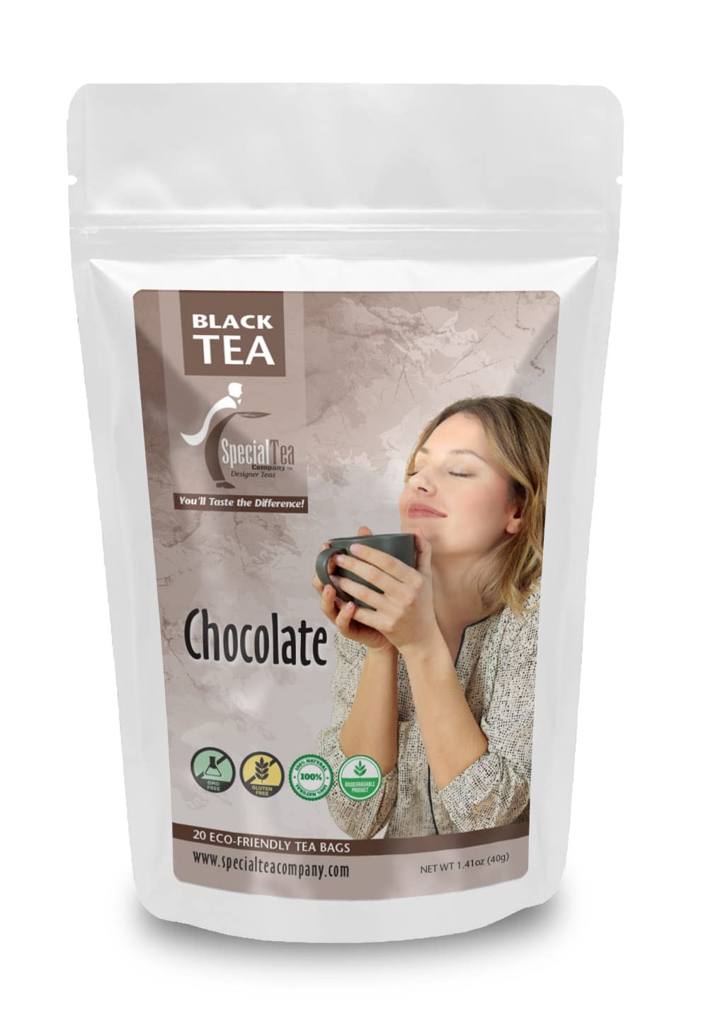 Premium Black Tea Chocolate Flavor - 20 Individually Wrapped Tea Bags for Relaxation & Afternoon Tea Time